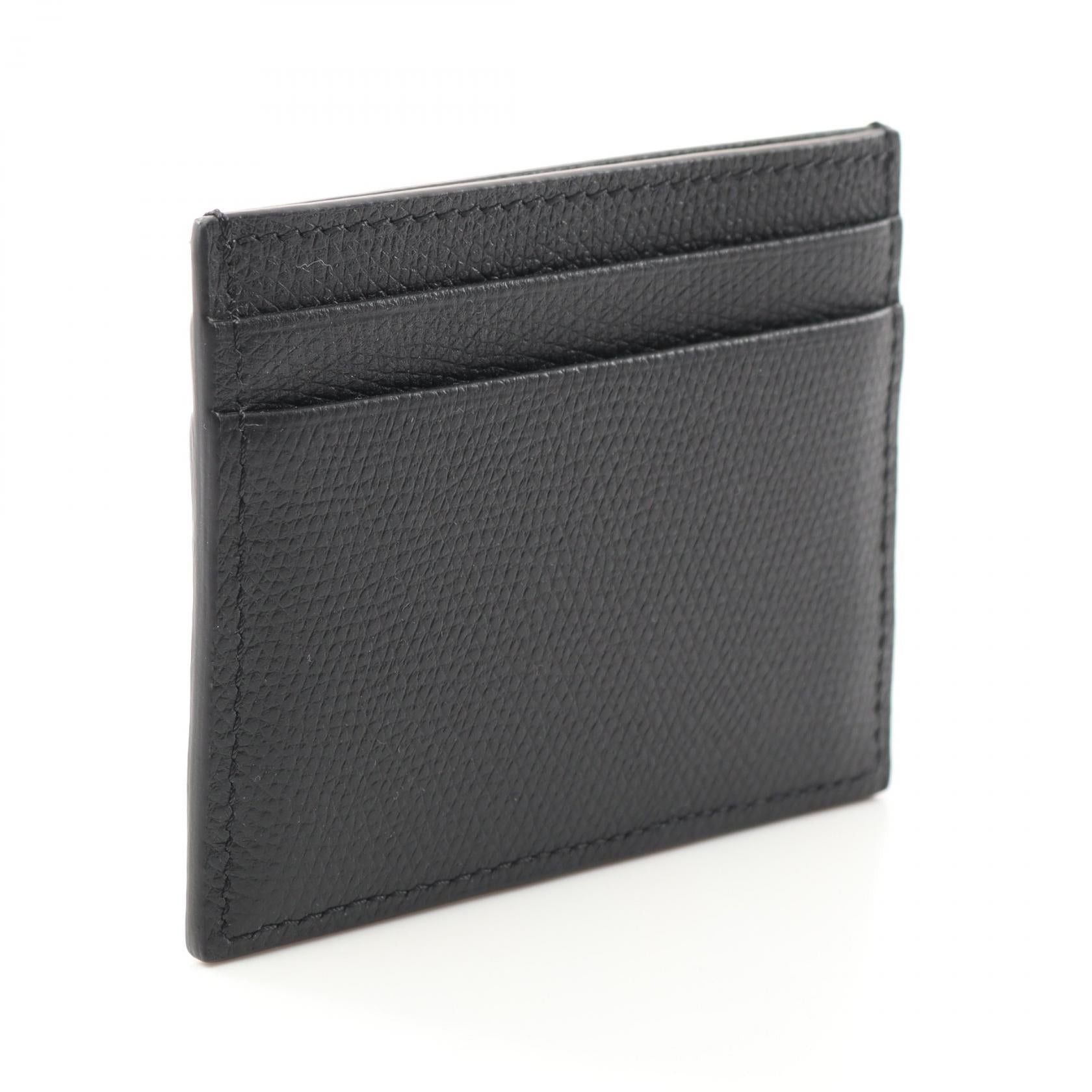 Valentino Valentino V Logo Signature Card Case Leather Black Size ONE SIZE - 2 Thumbnail