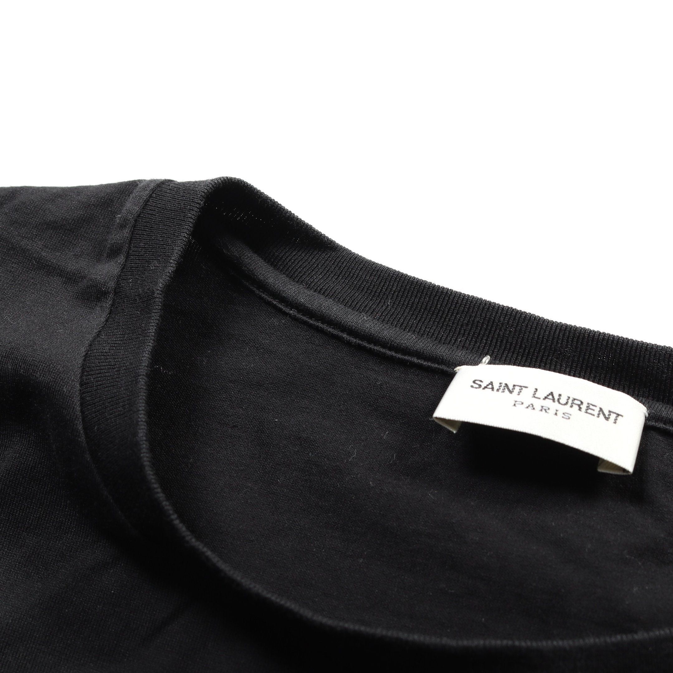 Yves Saint Laurent Yves Saint Laurent T-Shirt Crew Neck Logo Print Cotton Black Size ONE SIZE - 6 Thumbnail