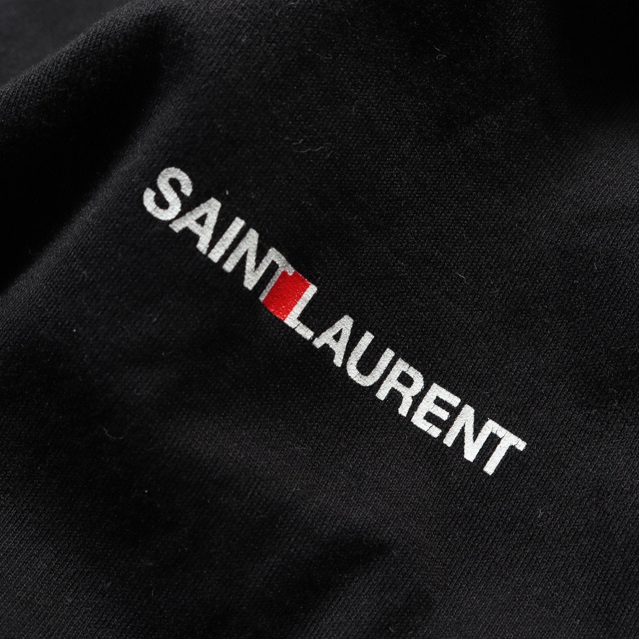 Yves Saint Laurent Yves Saint Laurent T-Shirt Crew Neck Logo Print Cotton Black Size ONE SIZE - 8 Thumbnail
