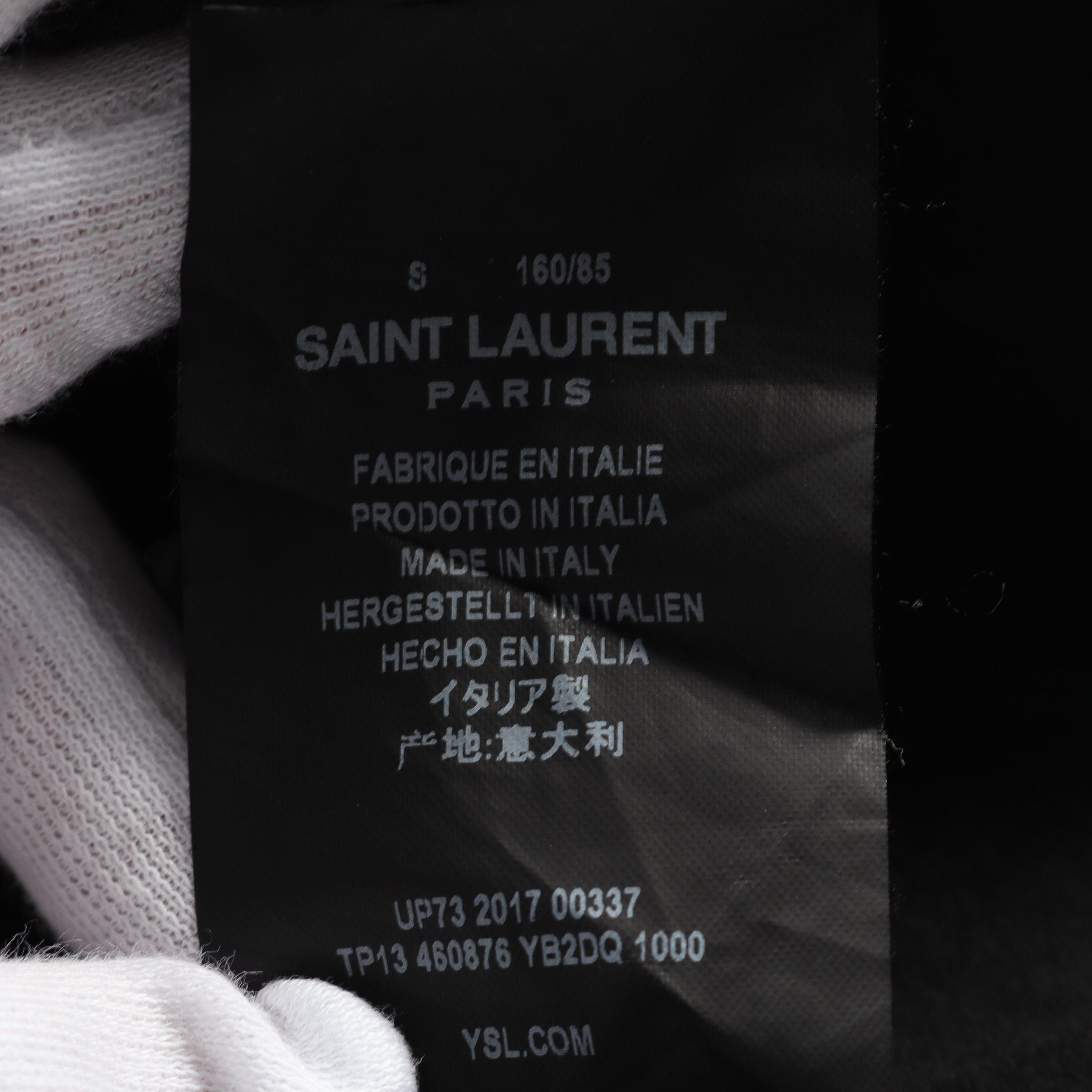 Yves Saint Laurent Yves Saint Laurent T-Shirt Crew Neck Logo Print Cotton Black Size ONE SIZE - 5 Thumbnail