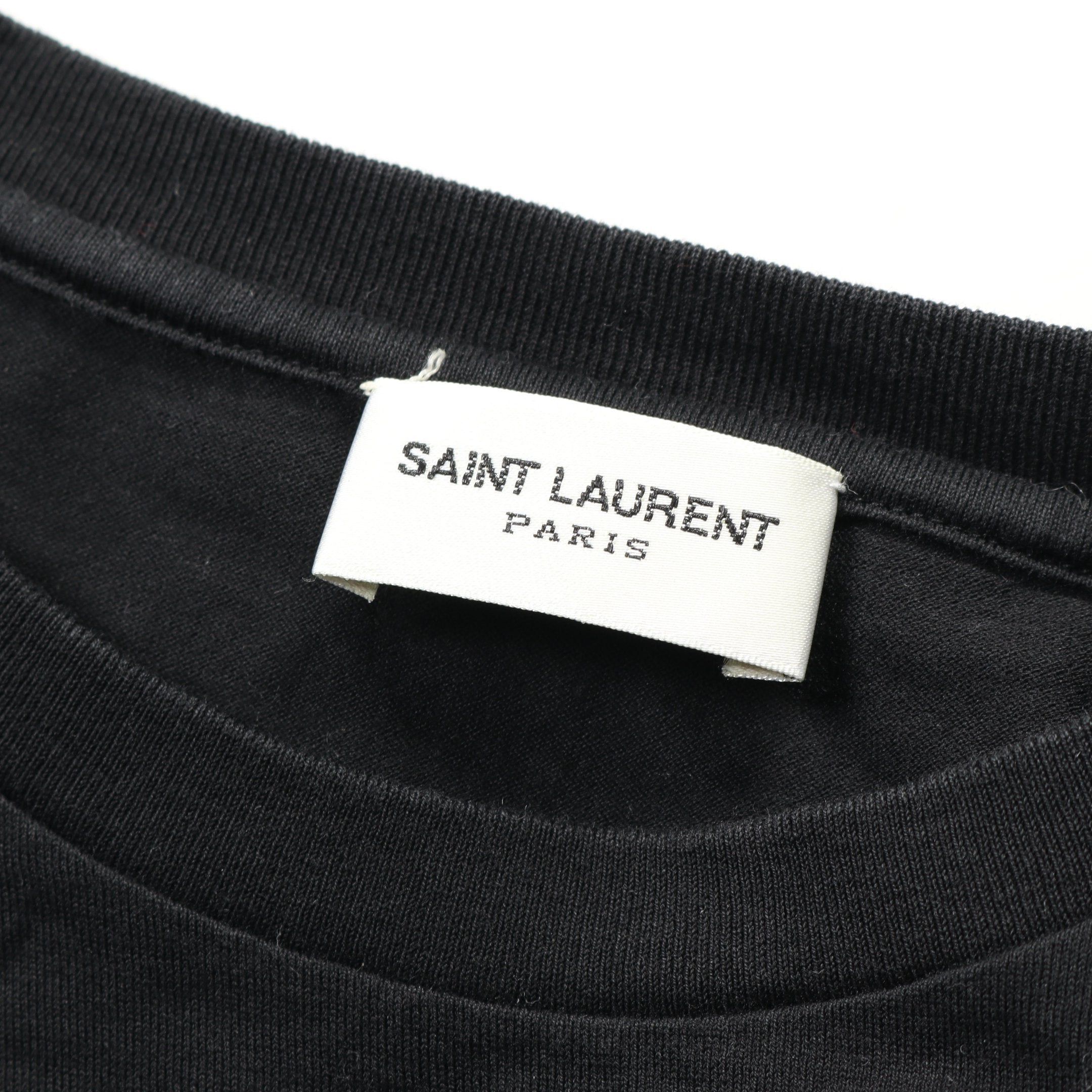 Yves Saint Laurent Yves Saint Laurent T-Shirt Crew Neck Logo Print Cotton Black Size ONE SIZE - 3 Thumbnail
