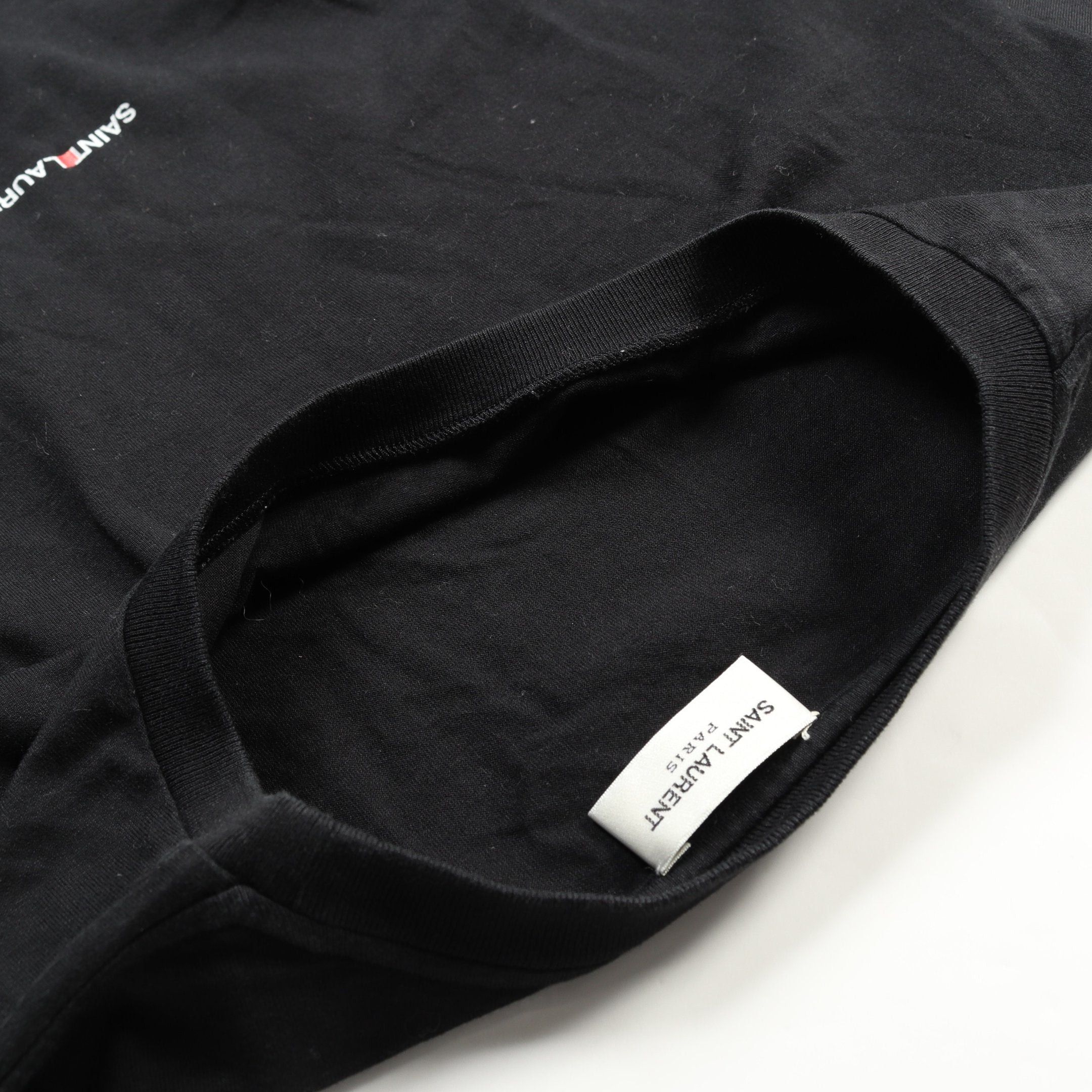 Yves Saint Laurent Yves Saint Laurent T-Shirt Crew Neck Logo Print Cotton Black Size ONE SIZE - 7 Thumbnail