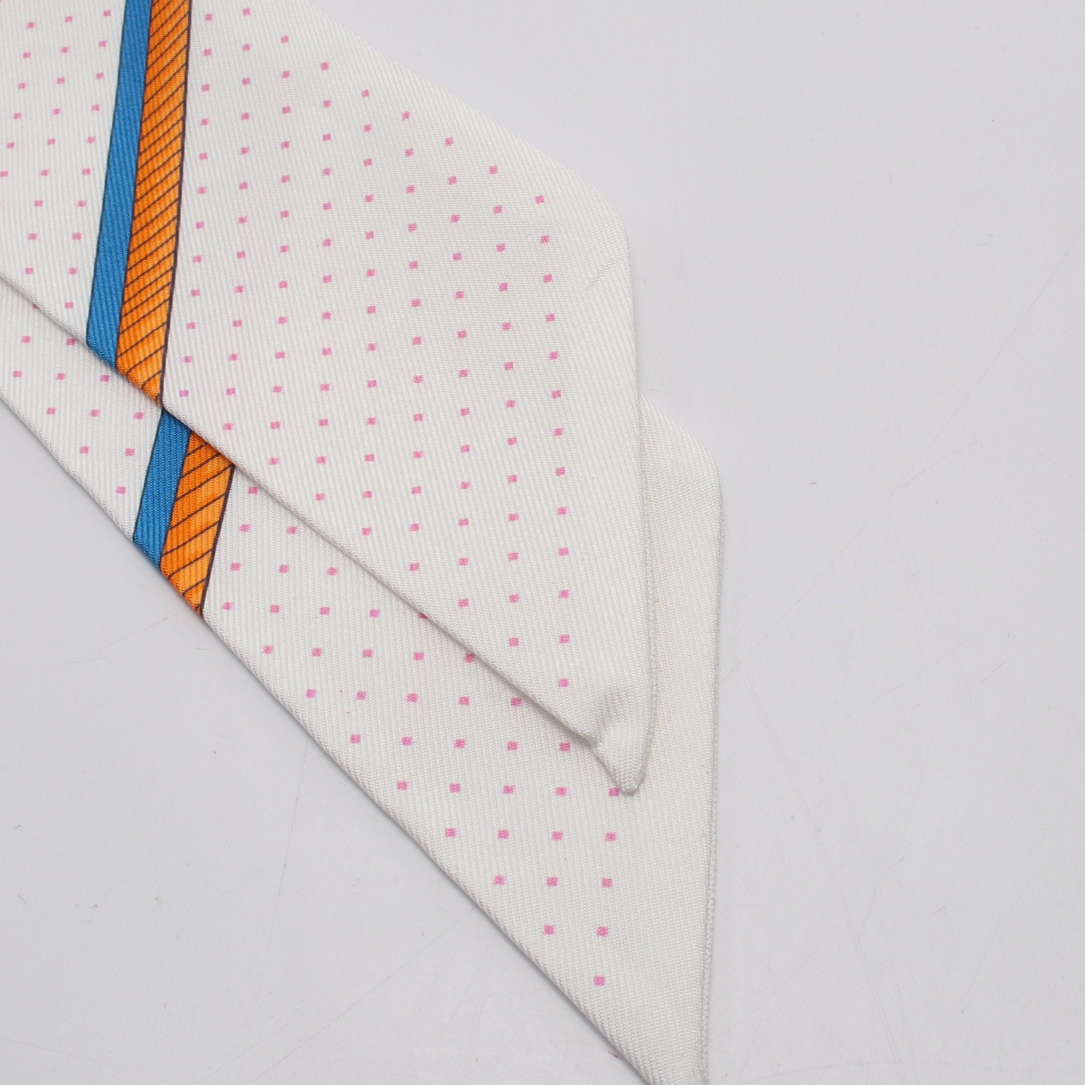Hermes Hermes Twilly Les Voitures A Transformation Ribbon Scarf Silk Off White Multicolor Size ONE SIZE - 4 Thumbnail