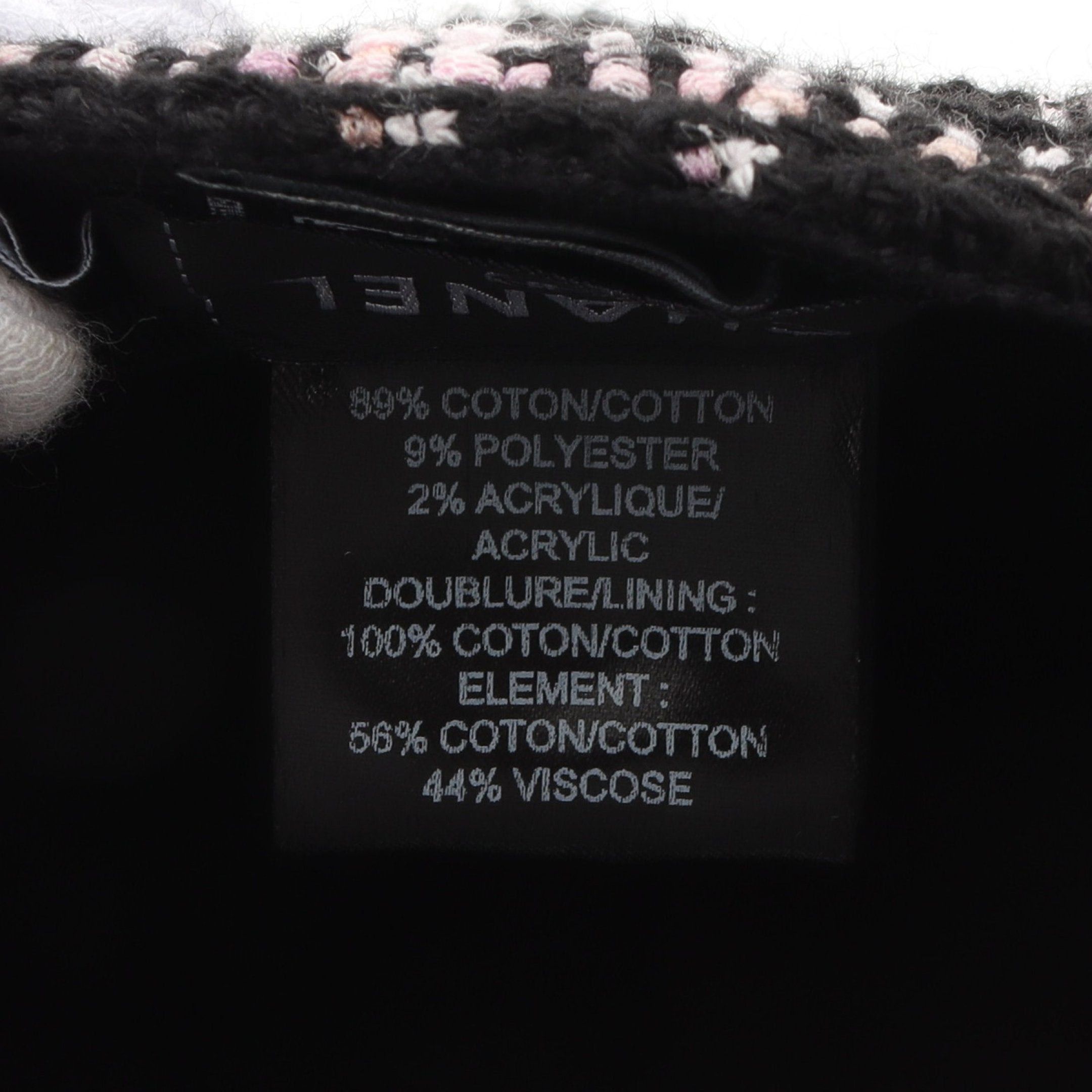 Chanel Chanel Cocomark Button Tweed Casquette Hat Check Cotton Black Pink White Size ONE SIZE - 5 Thumbnail