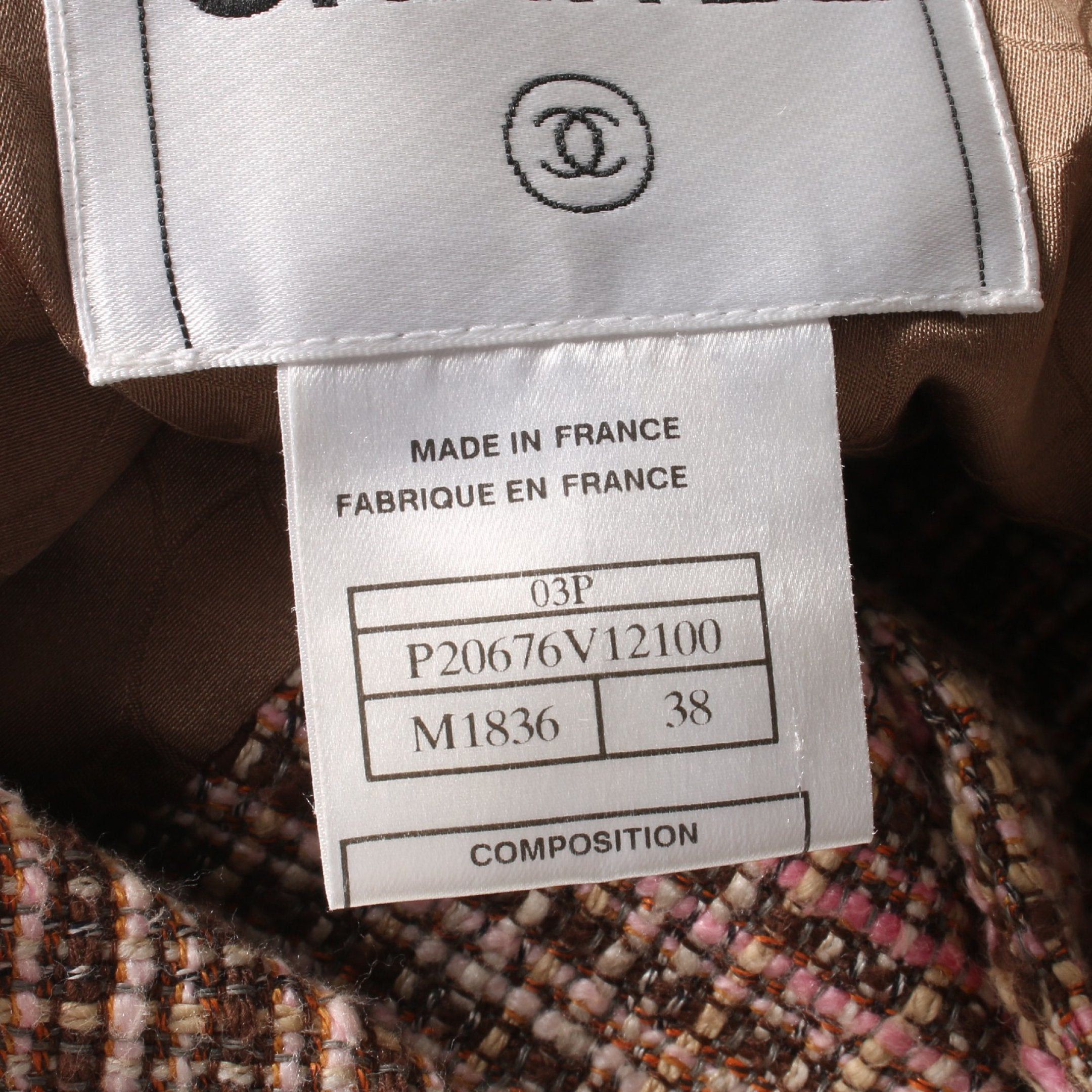 Chanel Chanel Tweed Jacket Linen Cotton Pink Brown Size ONE SIZE - 6 Thumbnail