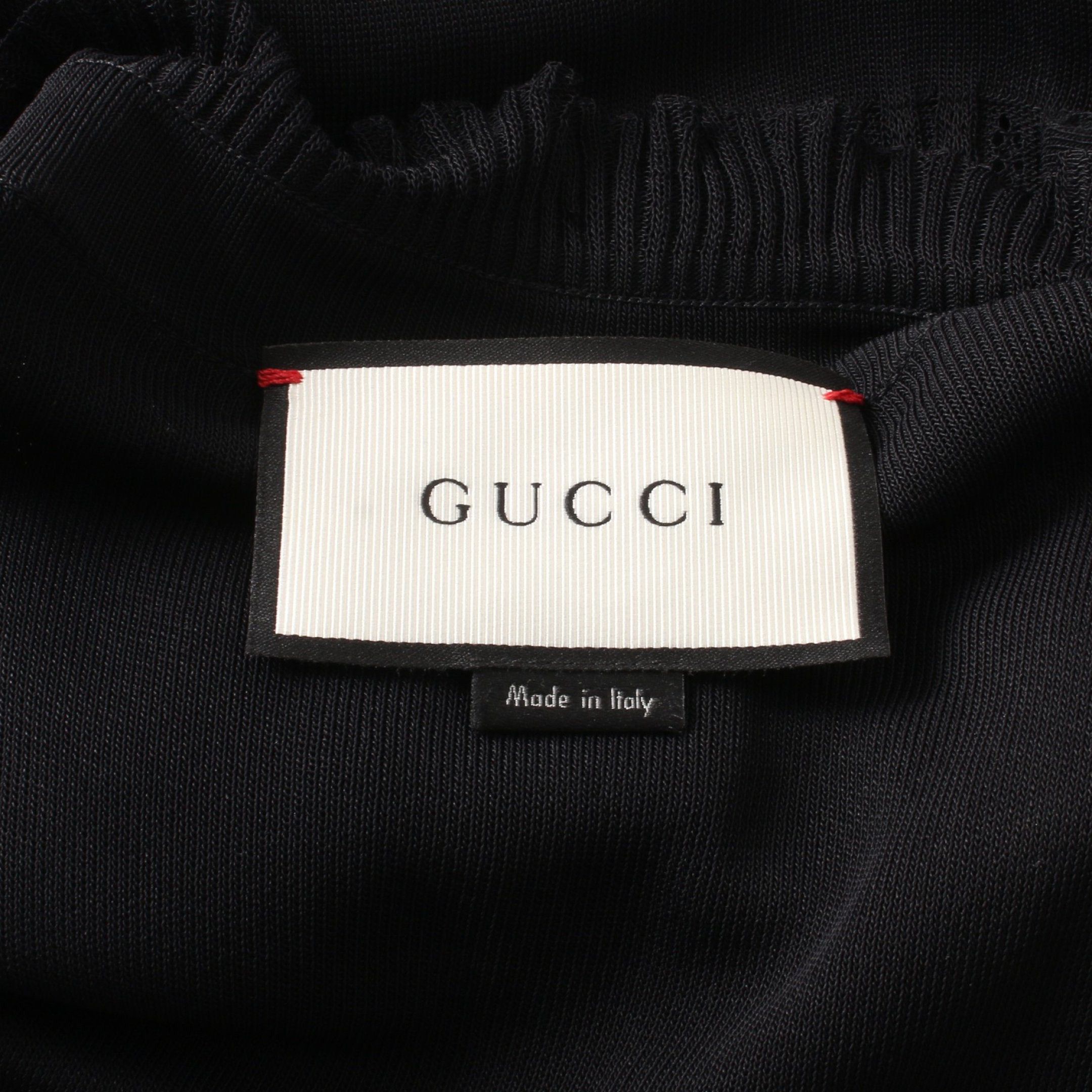 Gucci Gucci Pleats One Piece Frill Rayon Dark Navy Interlocking G Pearl Button Size ONE SIZE - 3 Thumbnail