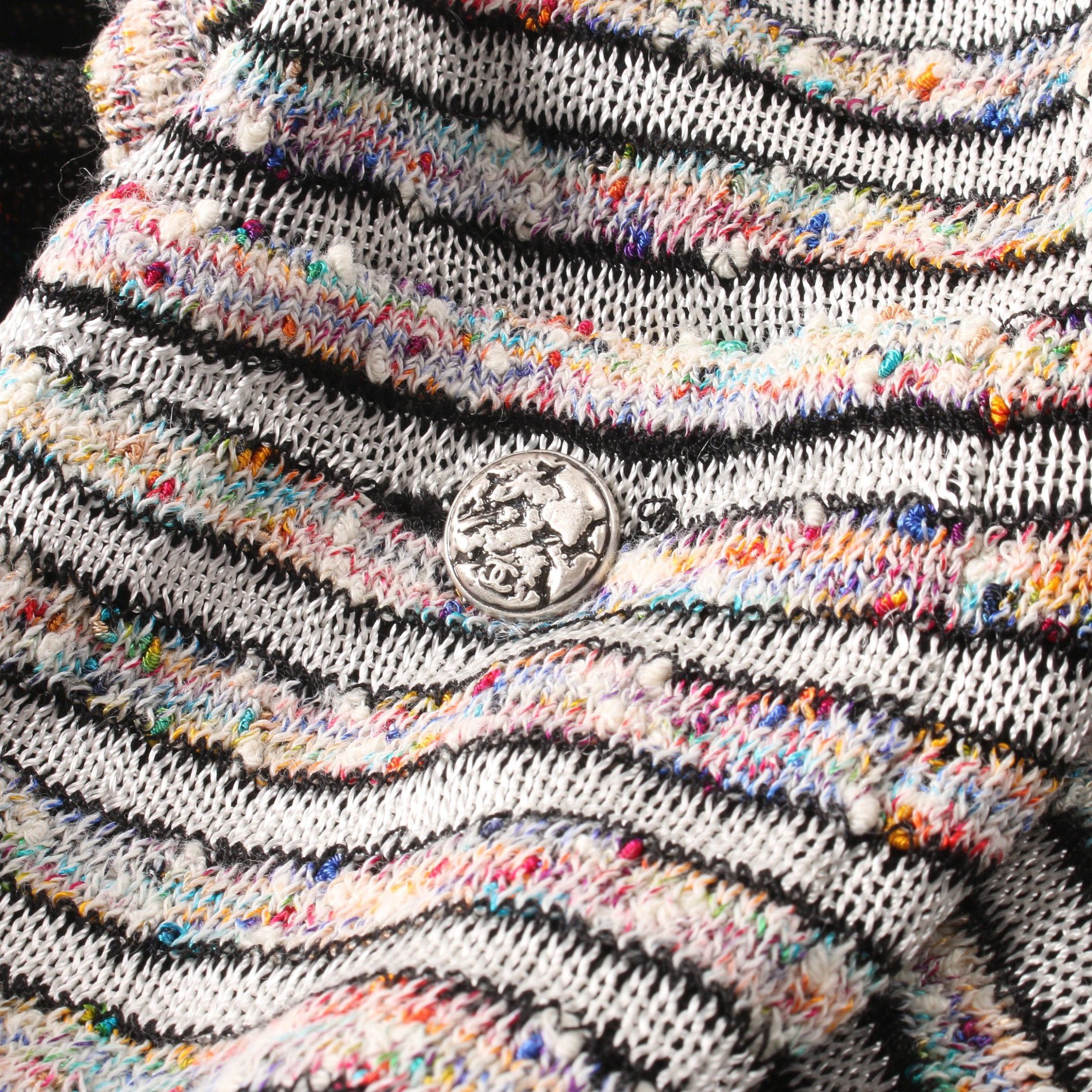 Chanel Chanel Cardigan Stripes Rayon Cotton White Multicolor Size ONE SIZE - 10 Thumbnail