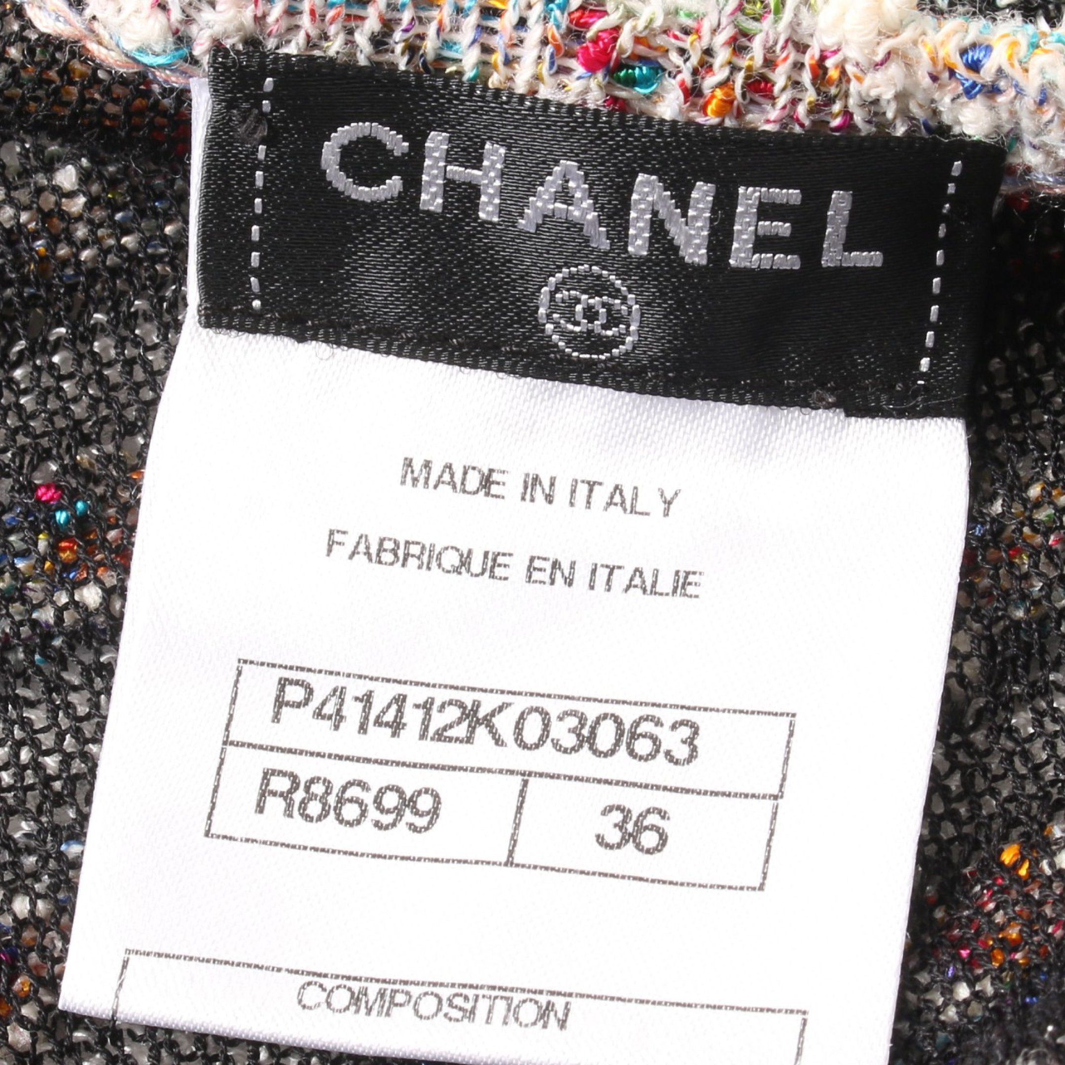 Chanel Chanel Cardigan Stripes Rayon Cotton White Multicolor Size ONE SIZE - 5 Thumbnail
