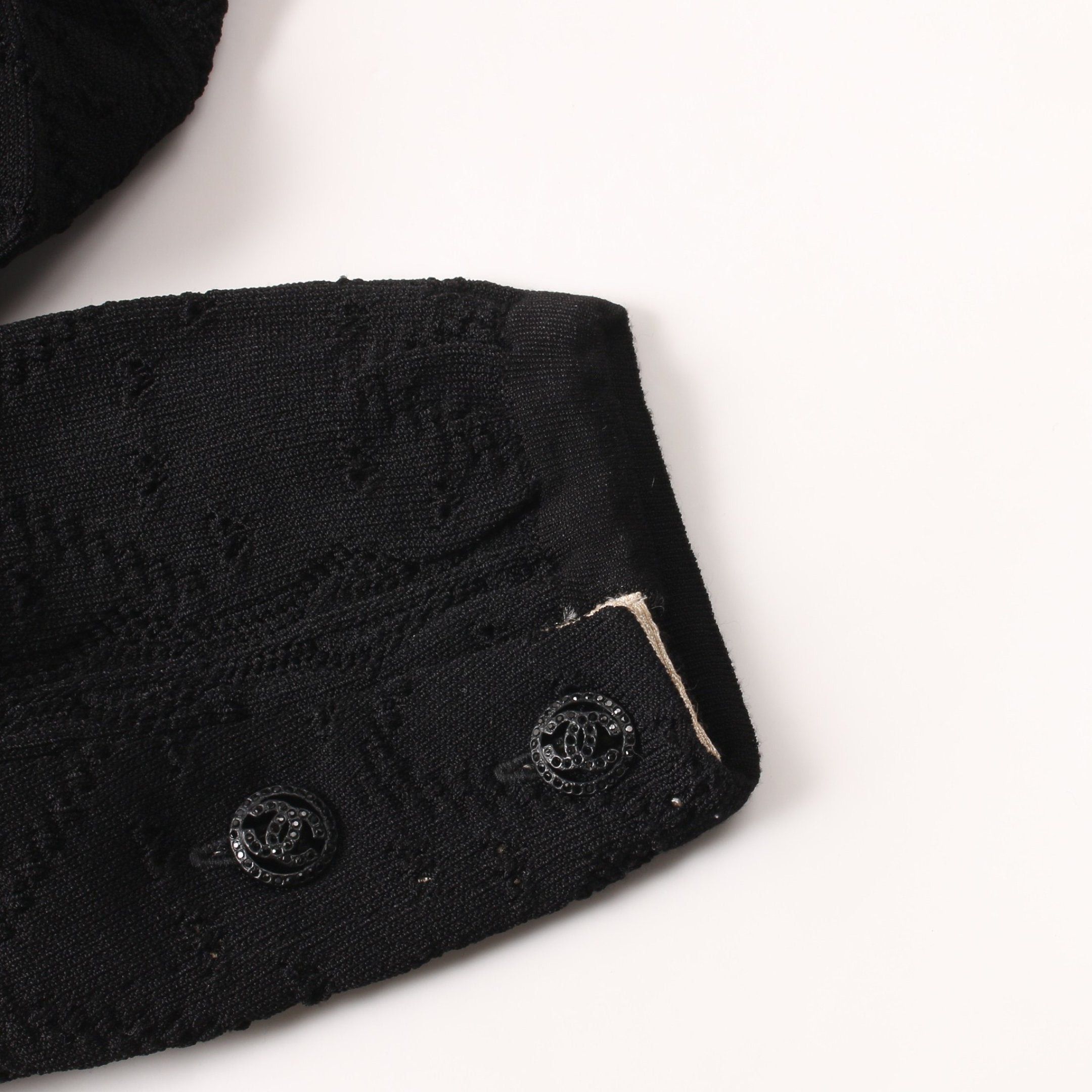 Chanel Chanel Cocomark Button Cardigan Rayon Black Frill 08P Size ONE SIZE - 8 Thumbnail