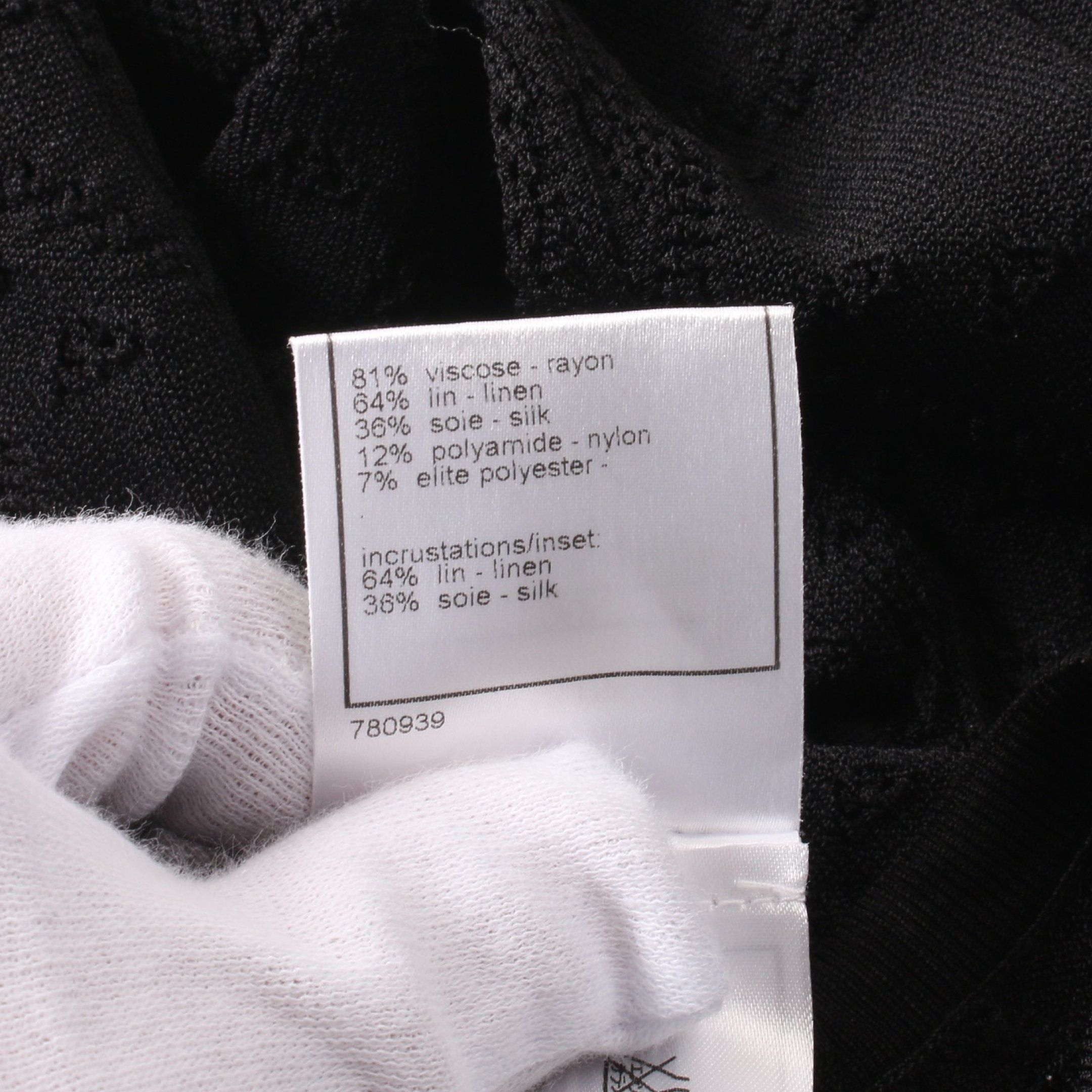 Chanel Chanel Cocomark Button Cardigan Rayon Black Frill 08P Size ONE SIZE - 4 Thumbnail