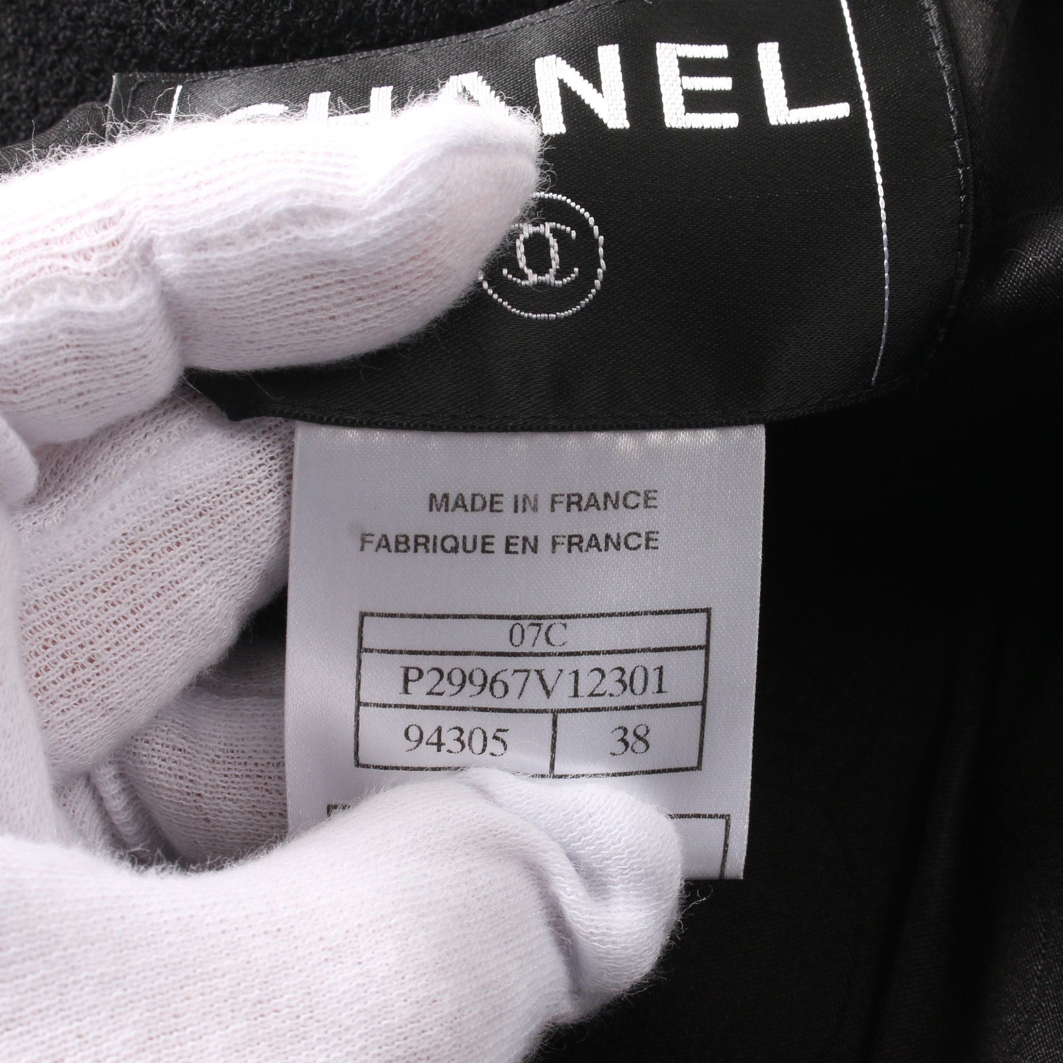 Chanel Chanel Tweed Jacket Wool Silk Black Frill 07C Size ONE SIZE - 5 Thumbnail