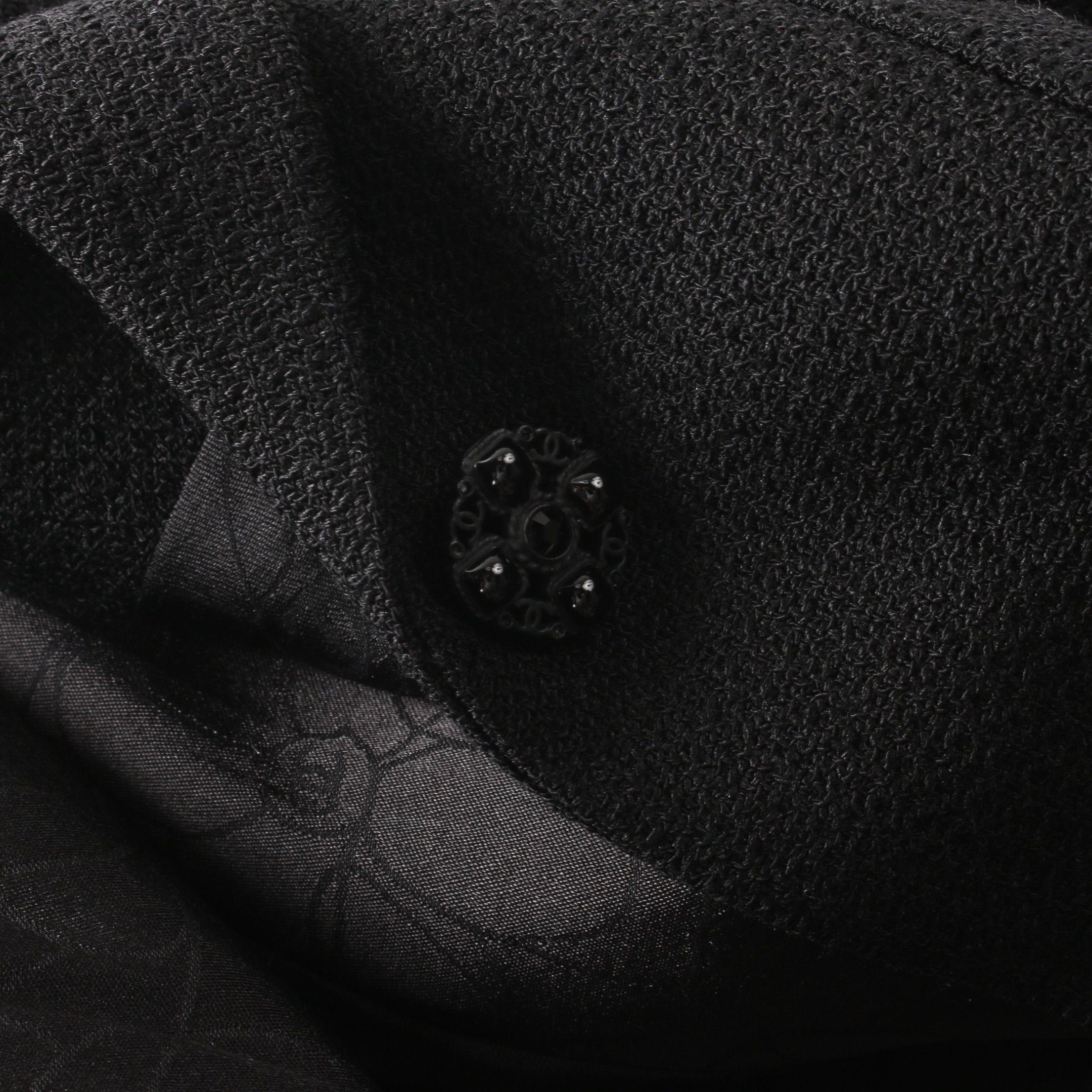 Chanel Chanel Tweed Jacket Wool Silk Black Frill 07C Size ONE SIZE - 10 Thumbnail