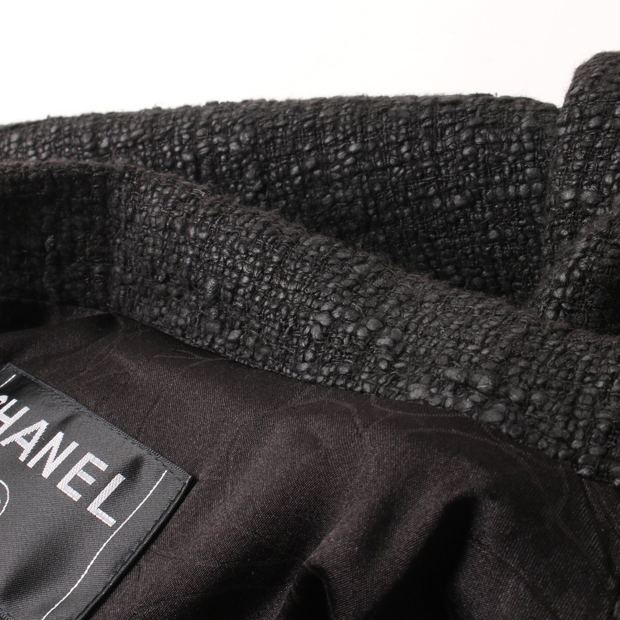 Chanel Chanel Tweed Jacket Cotton Rayon Black 05A Size ONE SIZE - 8 Thumbnail