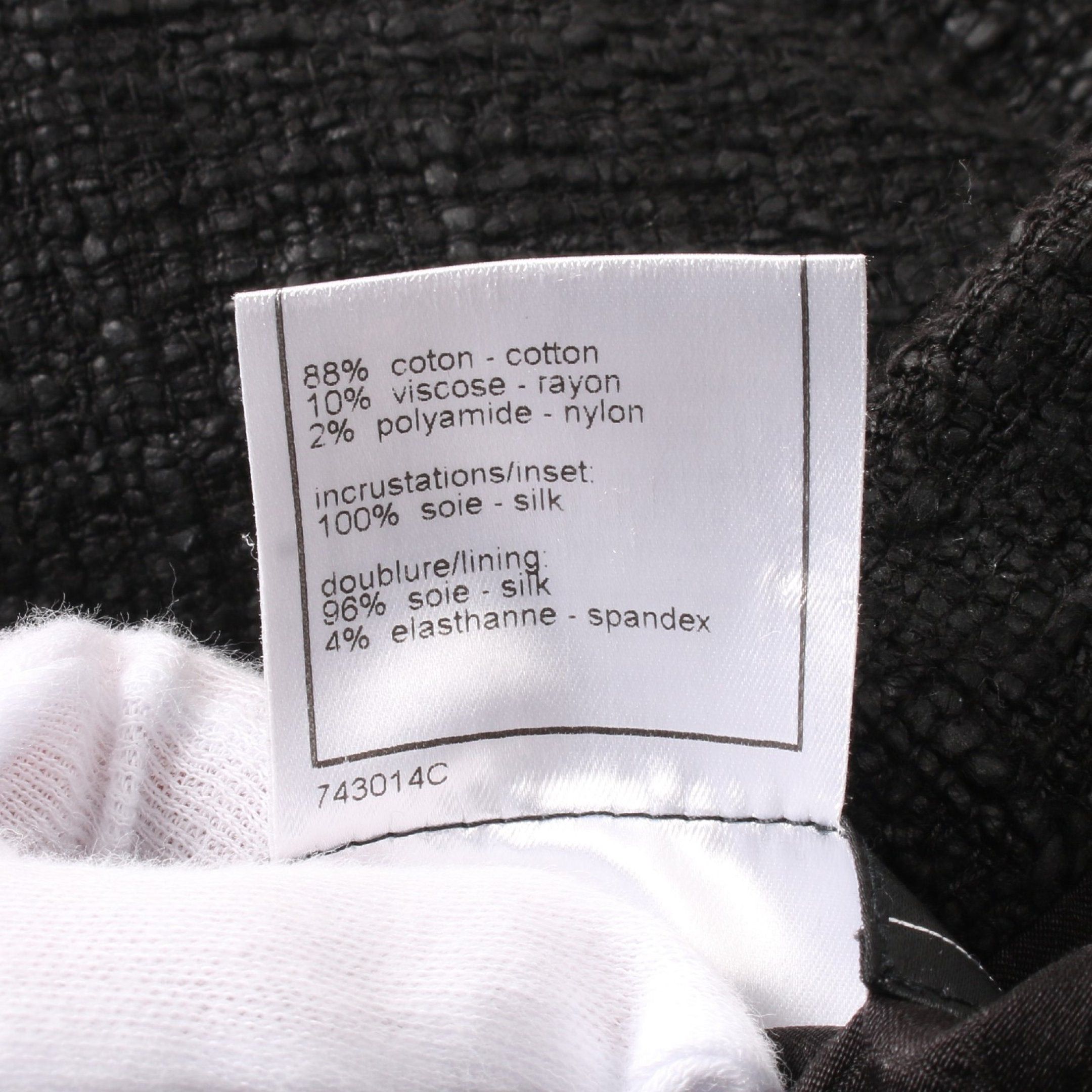 Chanel Chanel Tweed Jacket Cotton Rayon Black 05A Size ONE SIZE - 5 Thumbnail