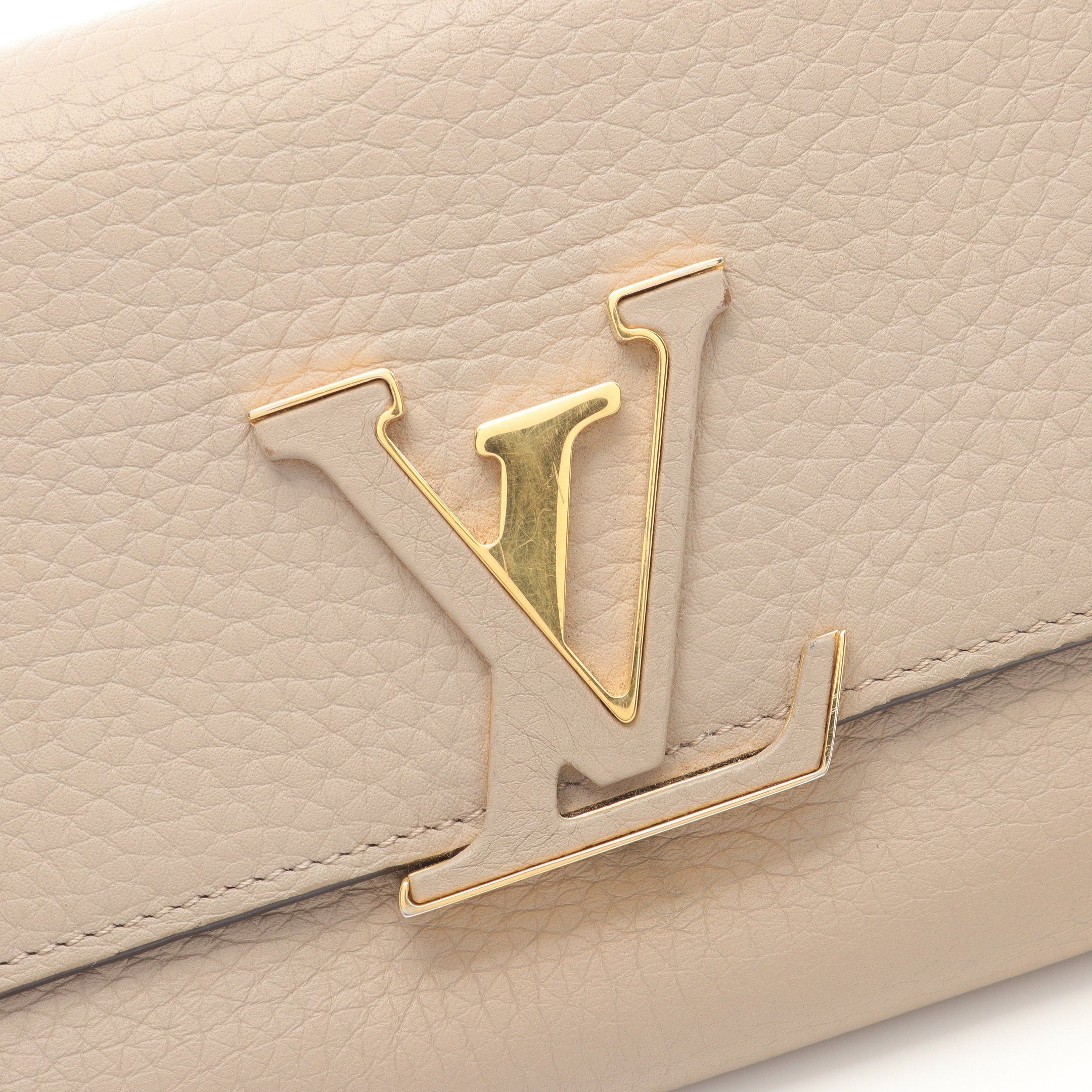 Louis Vuitton Louis Vuitton Portefeuil Capucines Carré Bi-Fold Long Wallet Taurillon Leather Gray Beige Size ONE SIZE - 8 Thumbnail