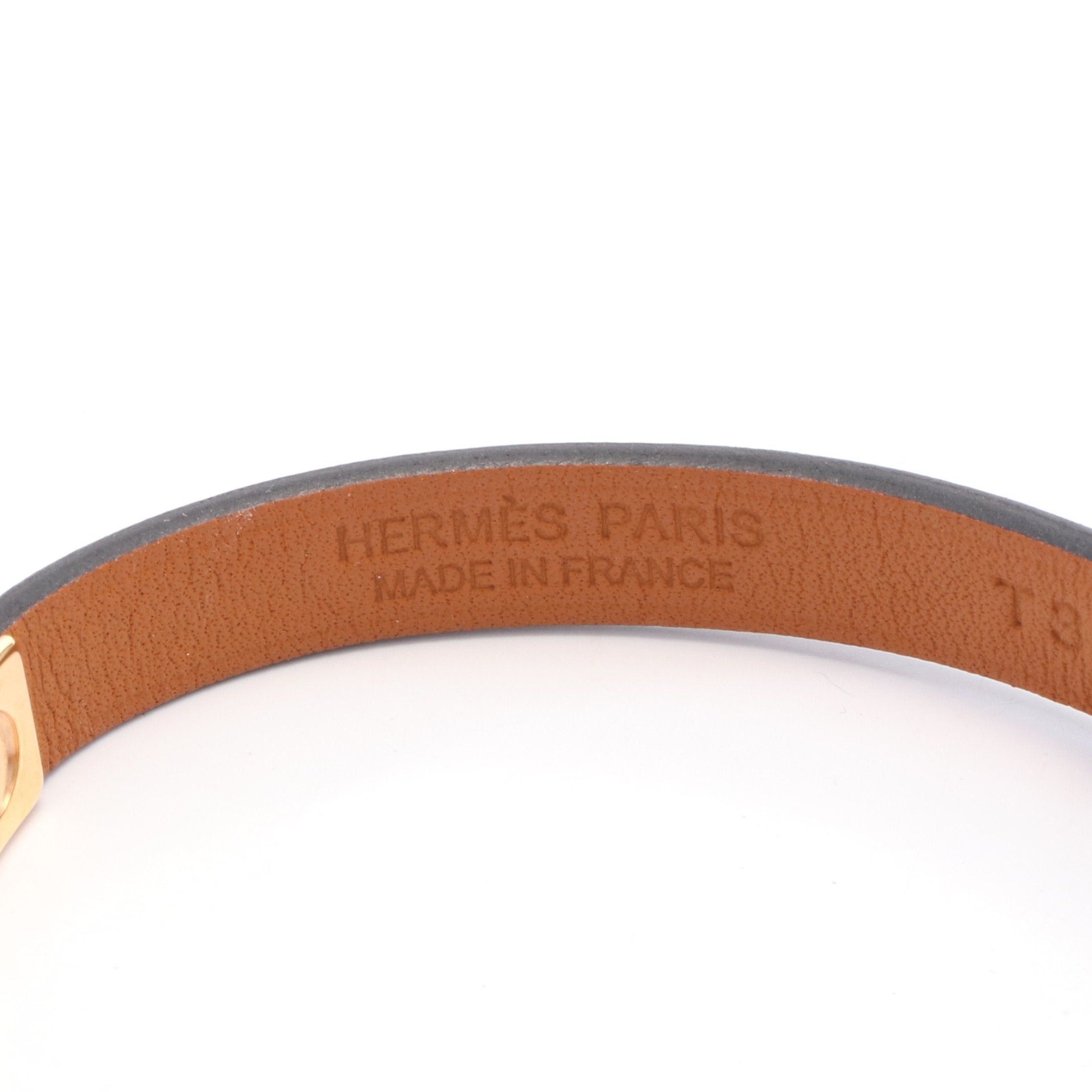 Hermes Hermes Rival Mini Bracelet Leather Gp Black Gold Size ONE SIZE - 4 Thumbnail