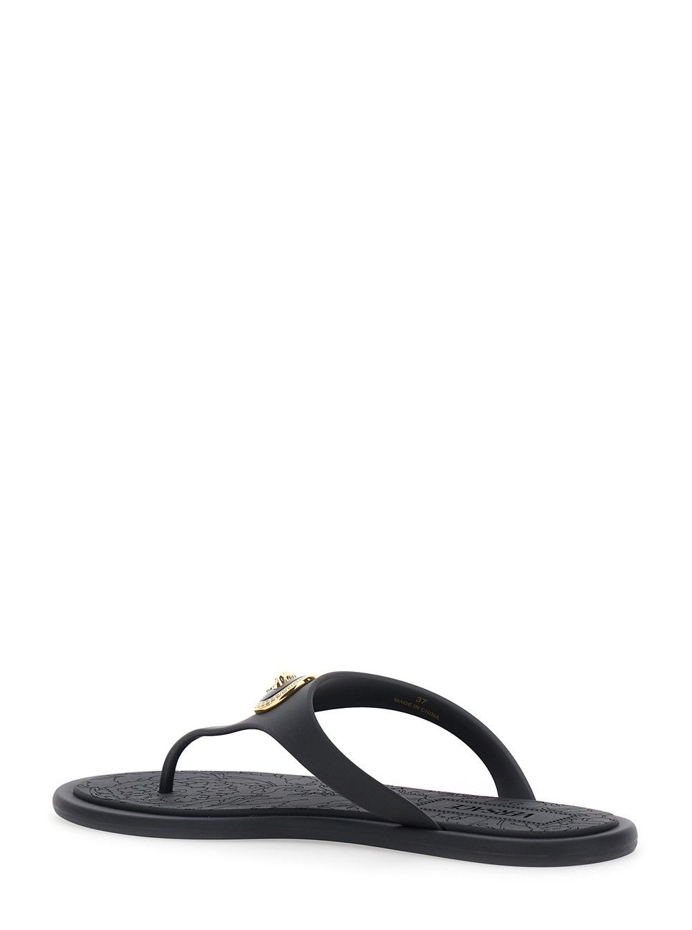 Versace Black Slides with Medusa Detail in Rubber Woman Size US 6 / IT 36 - 3 Thumbnail