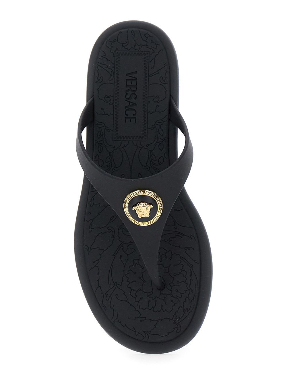 Versace Black Slides with Medusa Detail in Rubber Woman Size US 6 / IT 36 - 4 Thumbnail