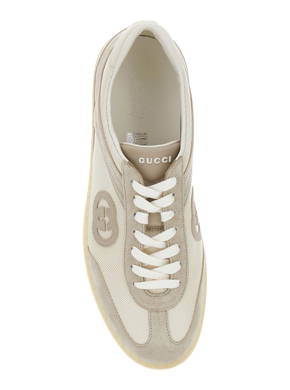 Gucci 'G74' Beige Low Top Sneakers with Logo Patch on the Side and Logo Lettering on the Tongue in Suede Man Size US 12 / EU 45 - 4 Thumbnail