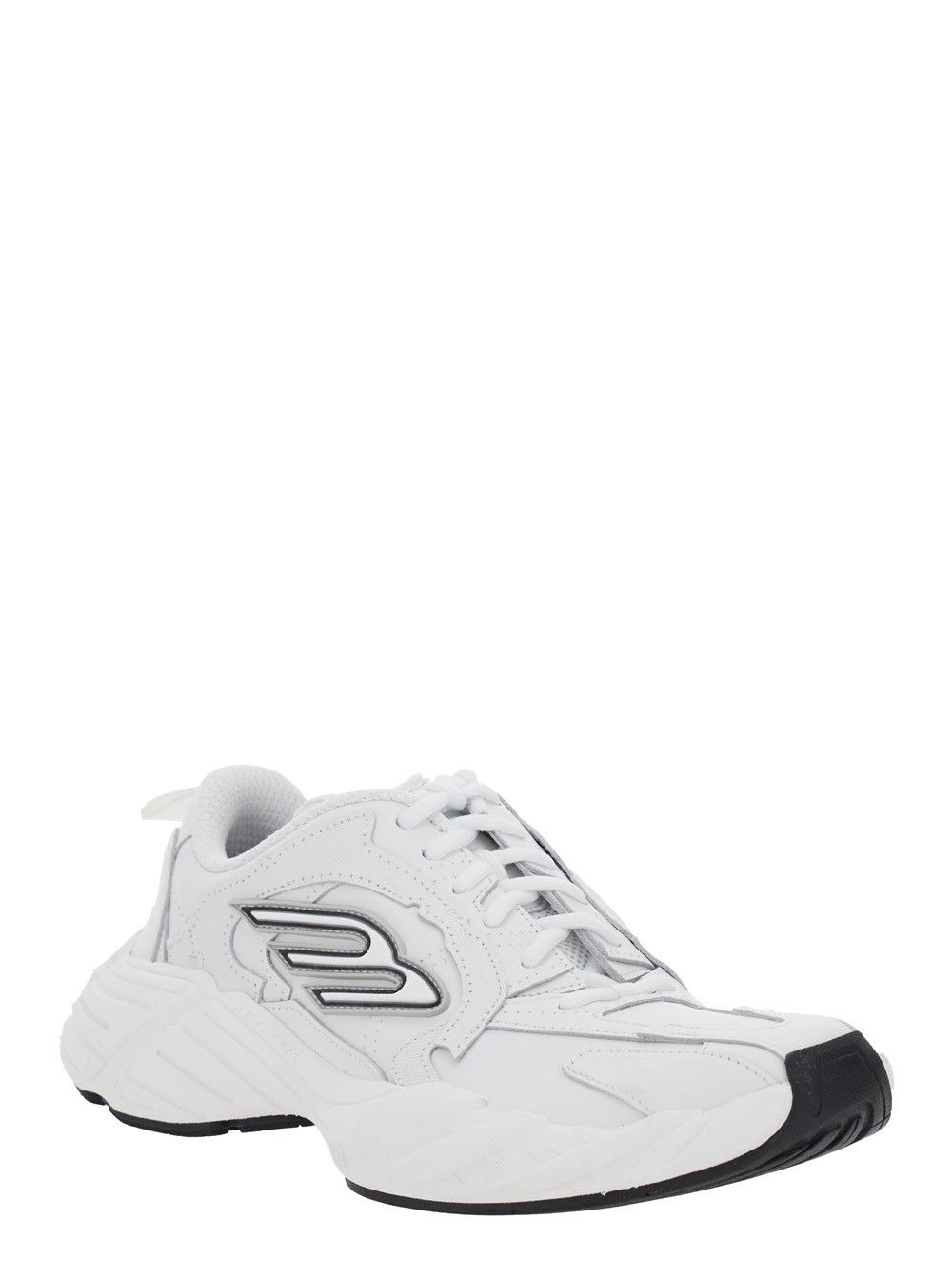 Balenciaga 'Monday' White Low Top Sneakers with Logo Detail on the Side and Size Patch on the Heel in Leather Woman Size US 10 / IT 40 - 2 Thumbnail