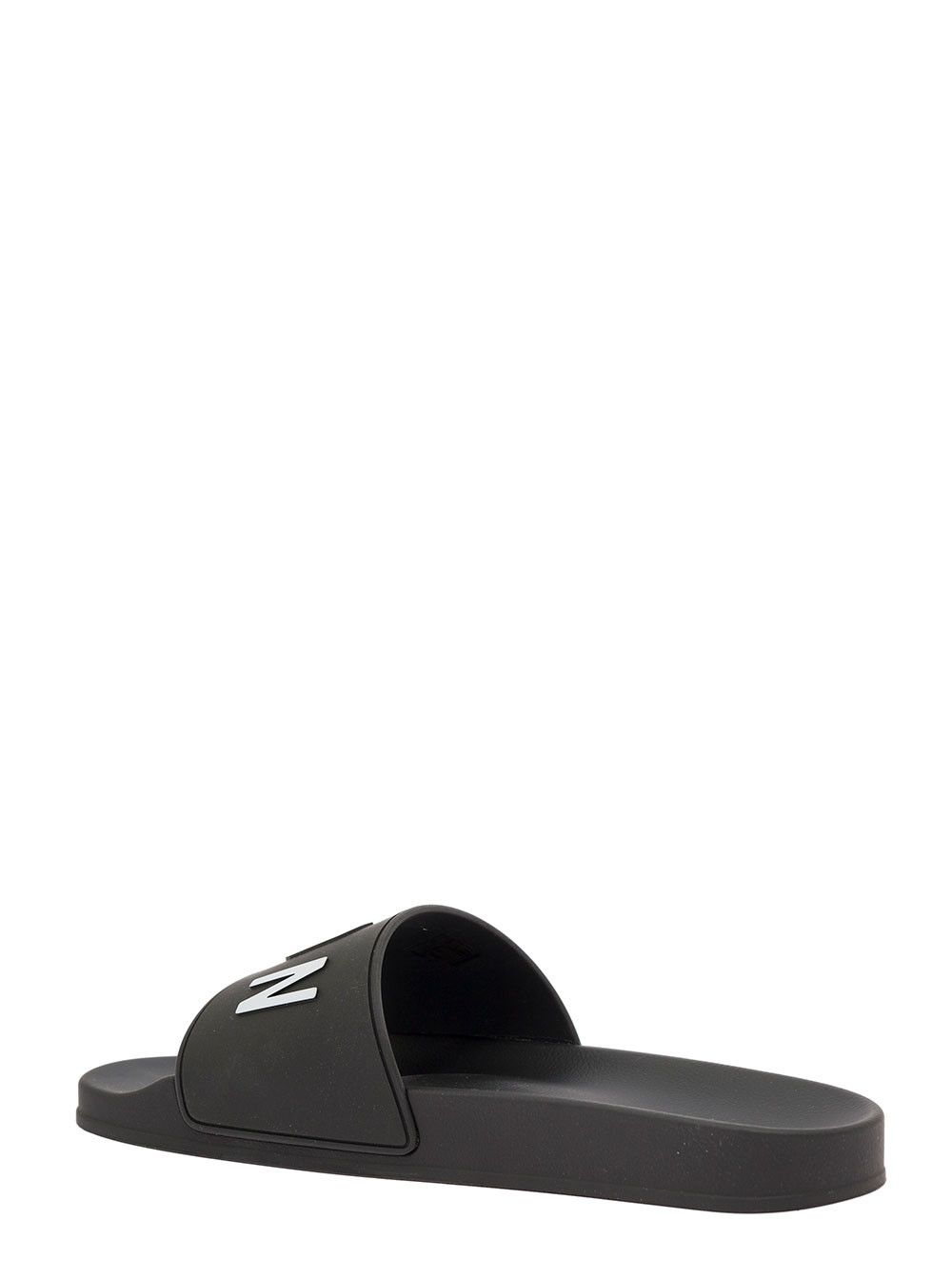 Dsquared2 D-Squared2 Man's Black Rubber Slide Sandals with Logo Size US 12 / EU 45 - 3 Thumbnail
