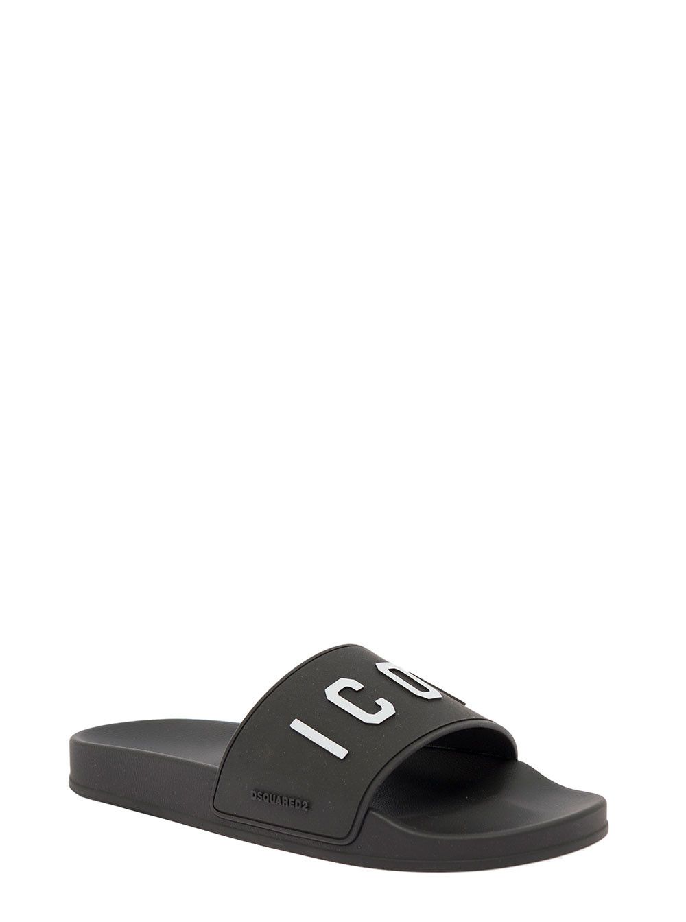 Dsquared2 D-Squared2 Man's Black Rubber Slide Sandals with Logo Size US 12 / EU 45 - 2 Thumbnail