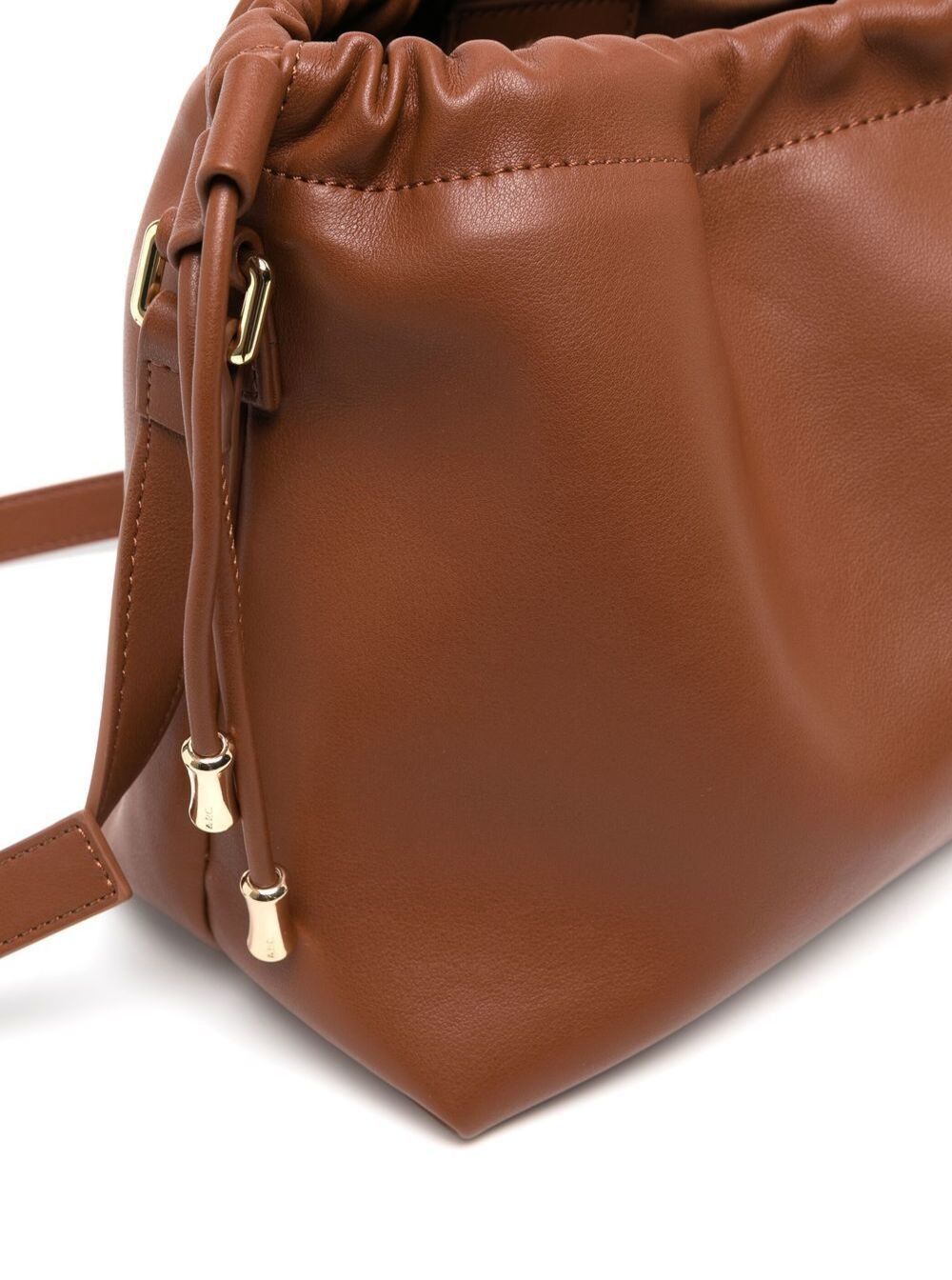 A.P.C. 'Louise' brown Crossbody bag with logo lettering on the front and drawstring closure in Ecoleather woman Size ONE SIZE - 4 Thumbnail