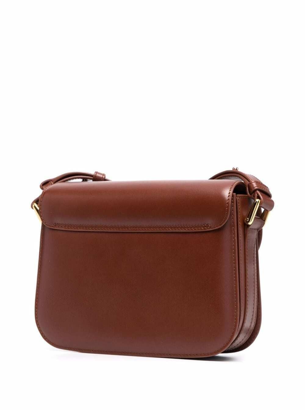 A.P.C. 'Grace Small' Brown Crossbody bag with Adjustable Strap and Logo Lettering Embossed on the Front in Leather Woman Size ONE SIZE - 2 Thumbnail