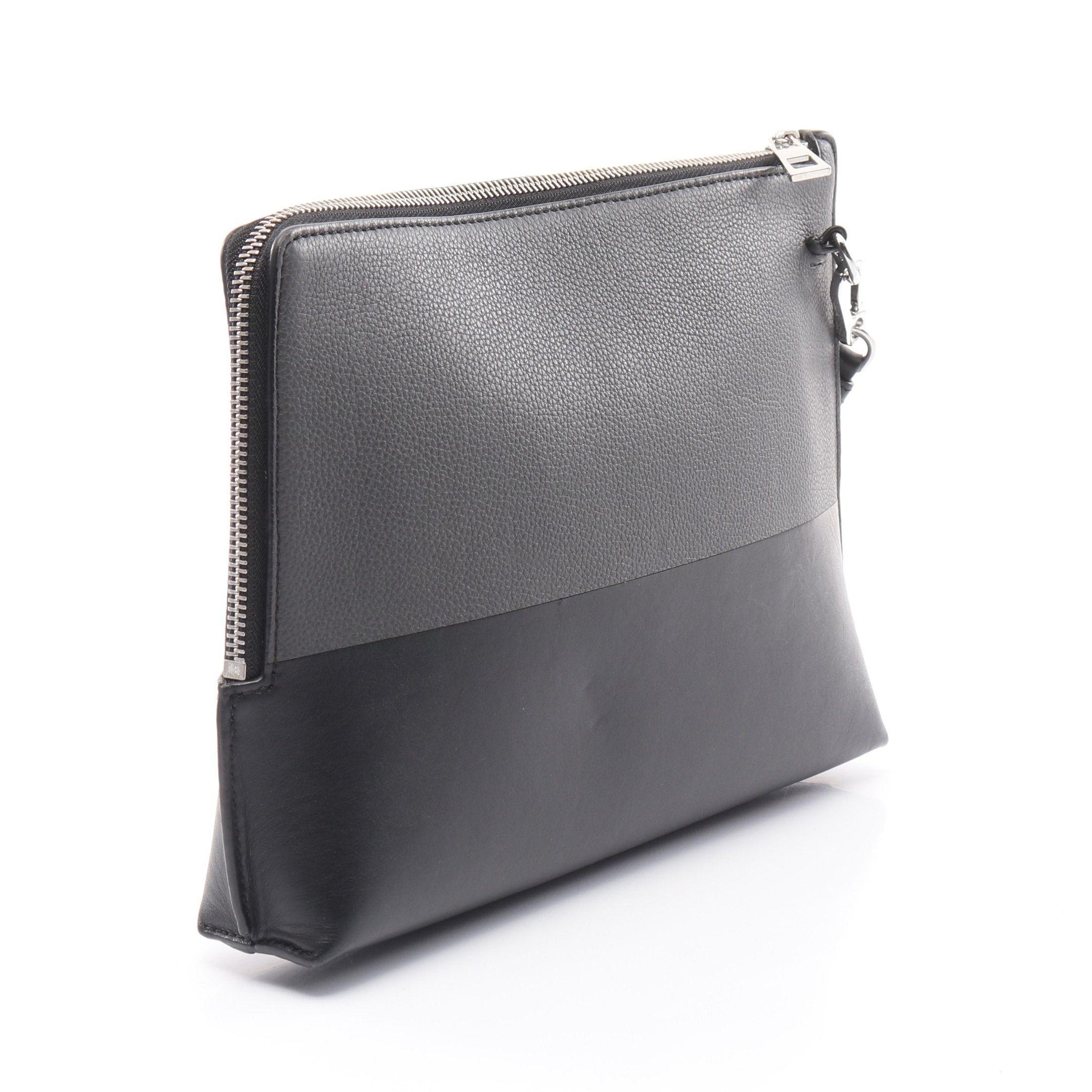 Loewe Loewe Signature L Zip Pouch Second Bag Clutch Leather Black Dark Gray Bicolor Size ONE SIZE - 2 Thumbnail