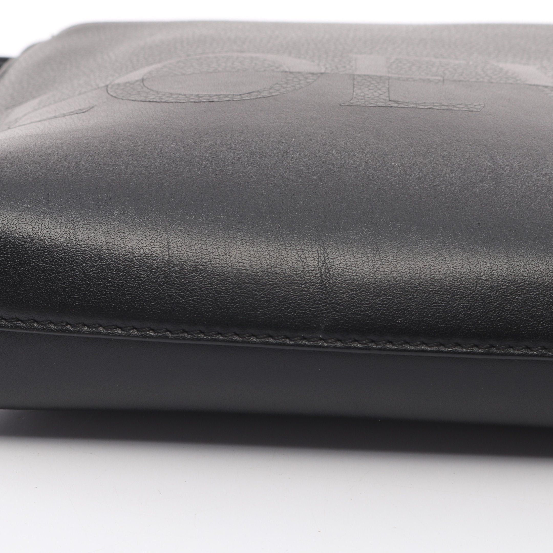 Loewe Loewe Signature L Zip Pouch Second Bag Clutch Leather Black Dark Gray Bicolor Size ONE SIZE - 10 Thumbnail