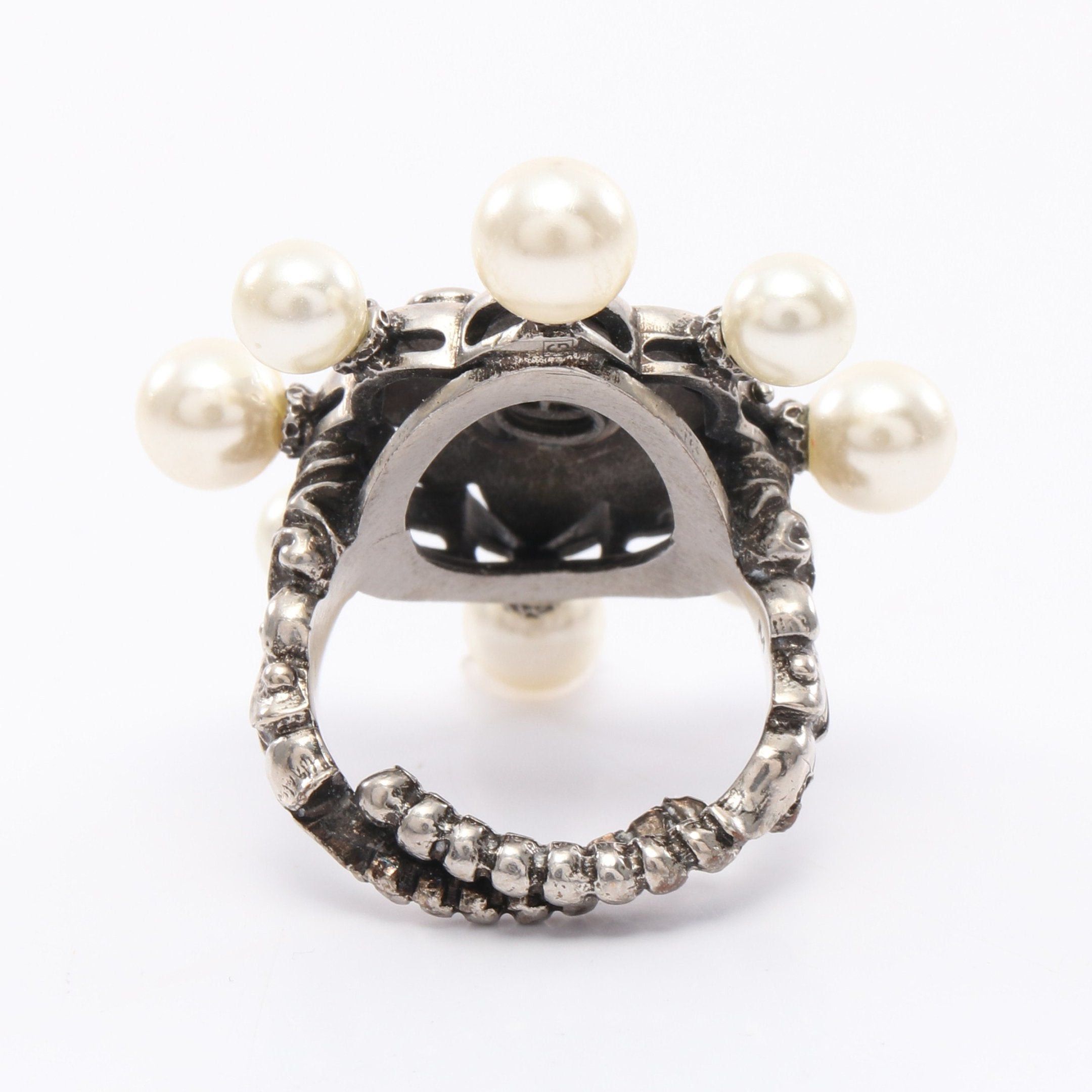 Gucci Gucci Ring Fake Pearl Rhinestone Silver White Pink Size ONE SIZE - 3 Thumbnail