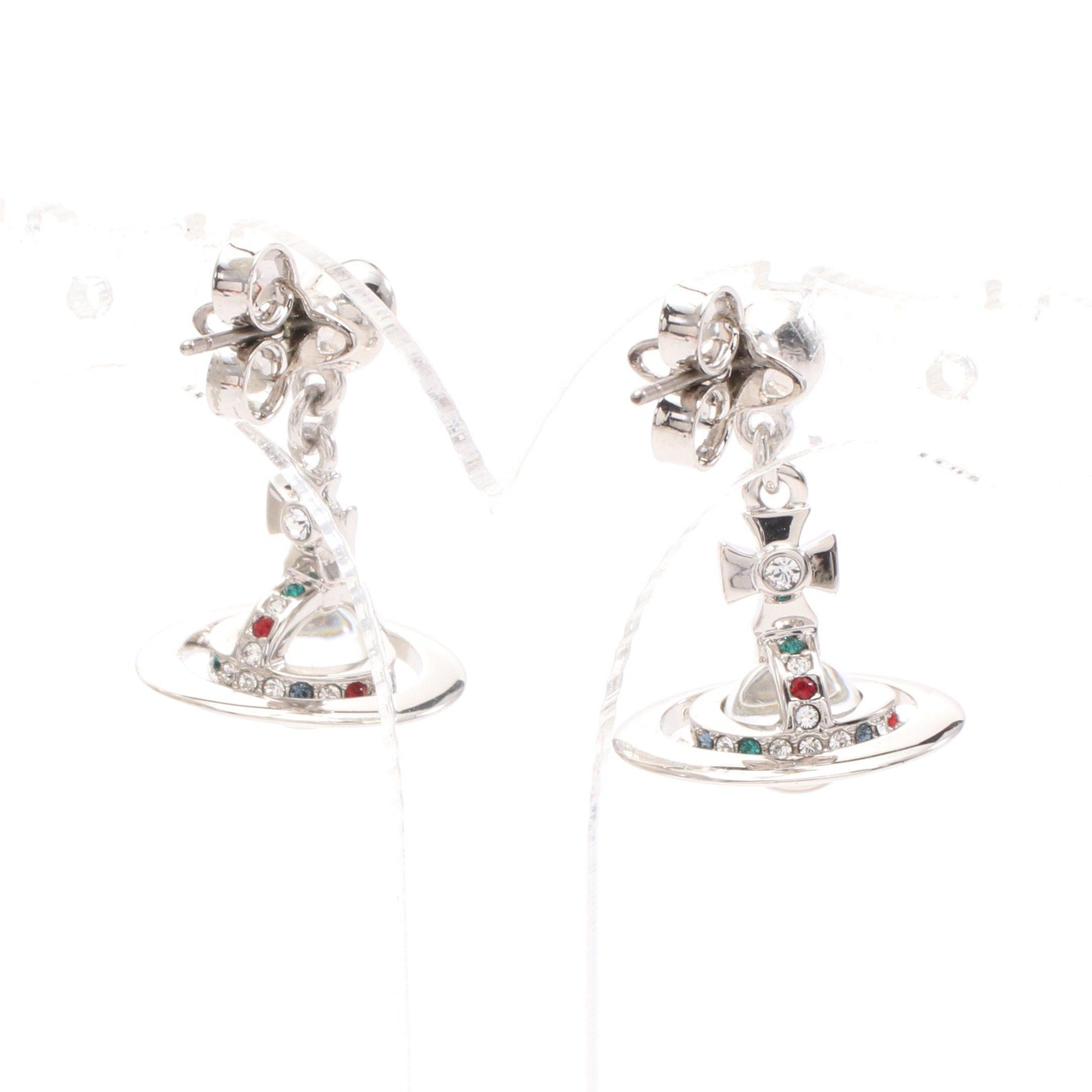 Vivienne Westwood Vivienne Westwood Orb Earrings Rhinestone Silver Multicolor Size ONE SIZE - 2 Thumbnail