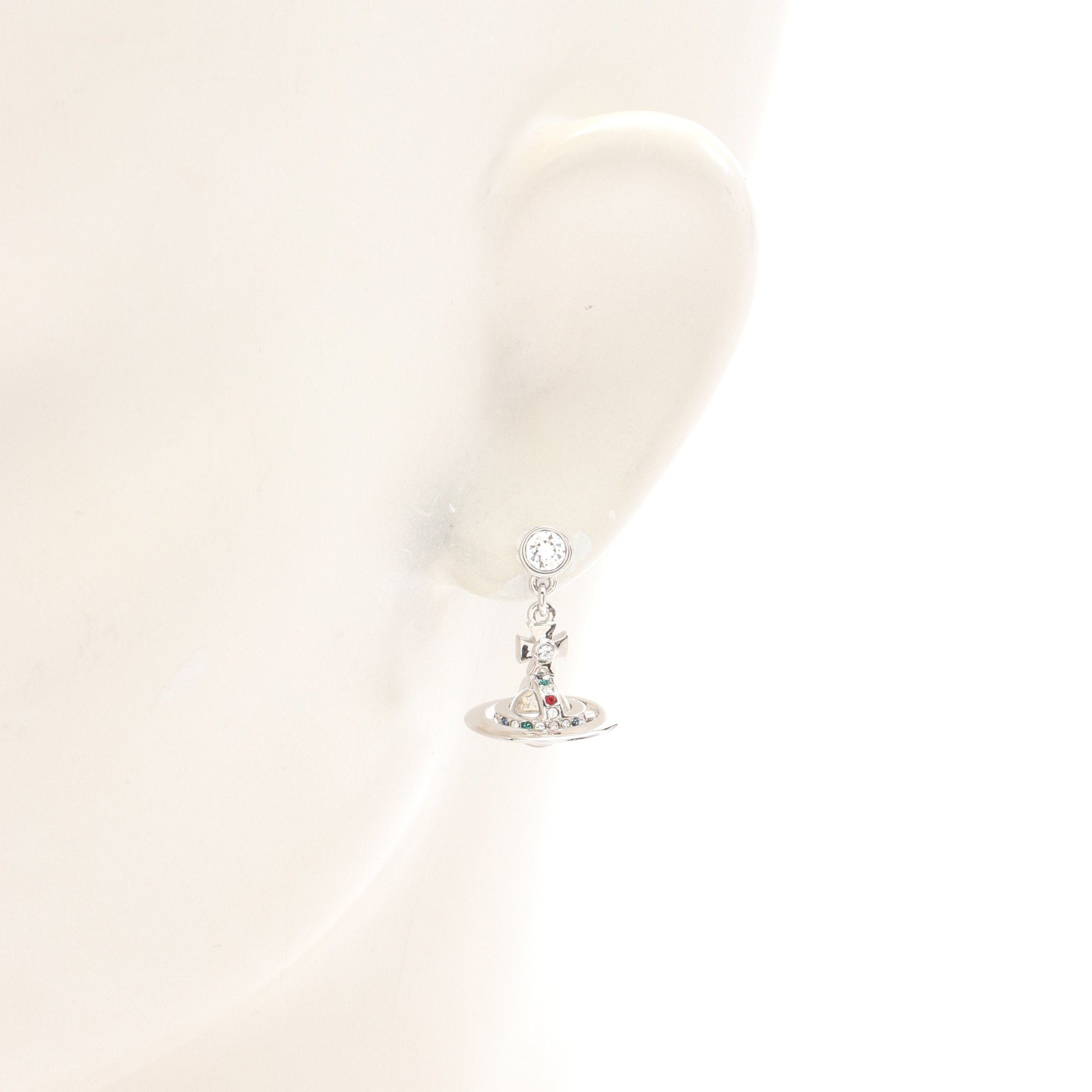 Vivienne Westwood Vivienne Westwood Orb Earrings Rhinestone Silver Multicolor Size ONE SIZE - 4 Thumbnail