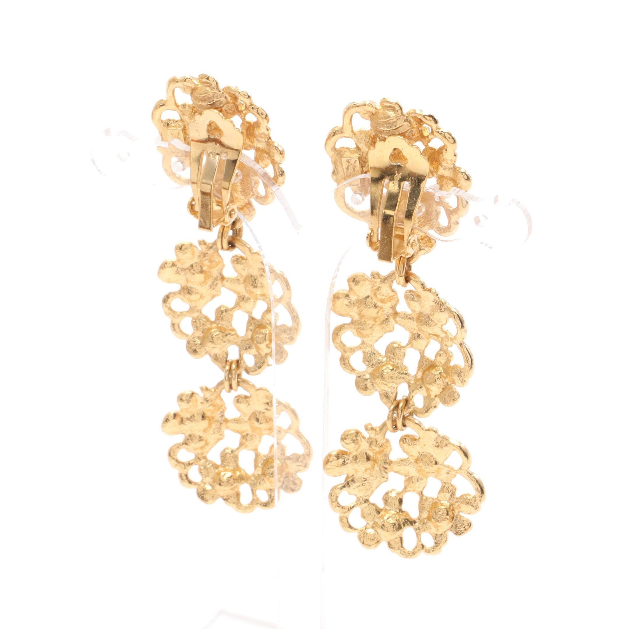 Yves Saint Laurent Yves Saint Laurent Earrings Gp Rhinestone Gold Multicolor Size ONE SIZE - 2 Thumbnail