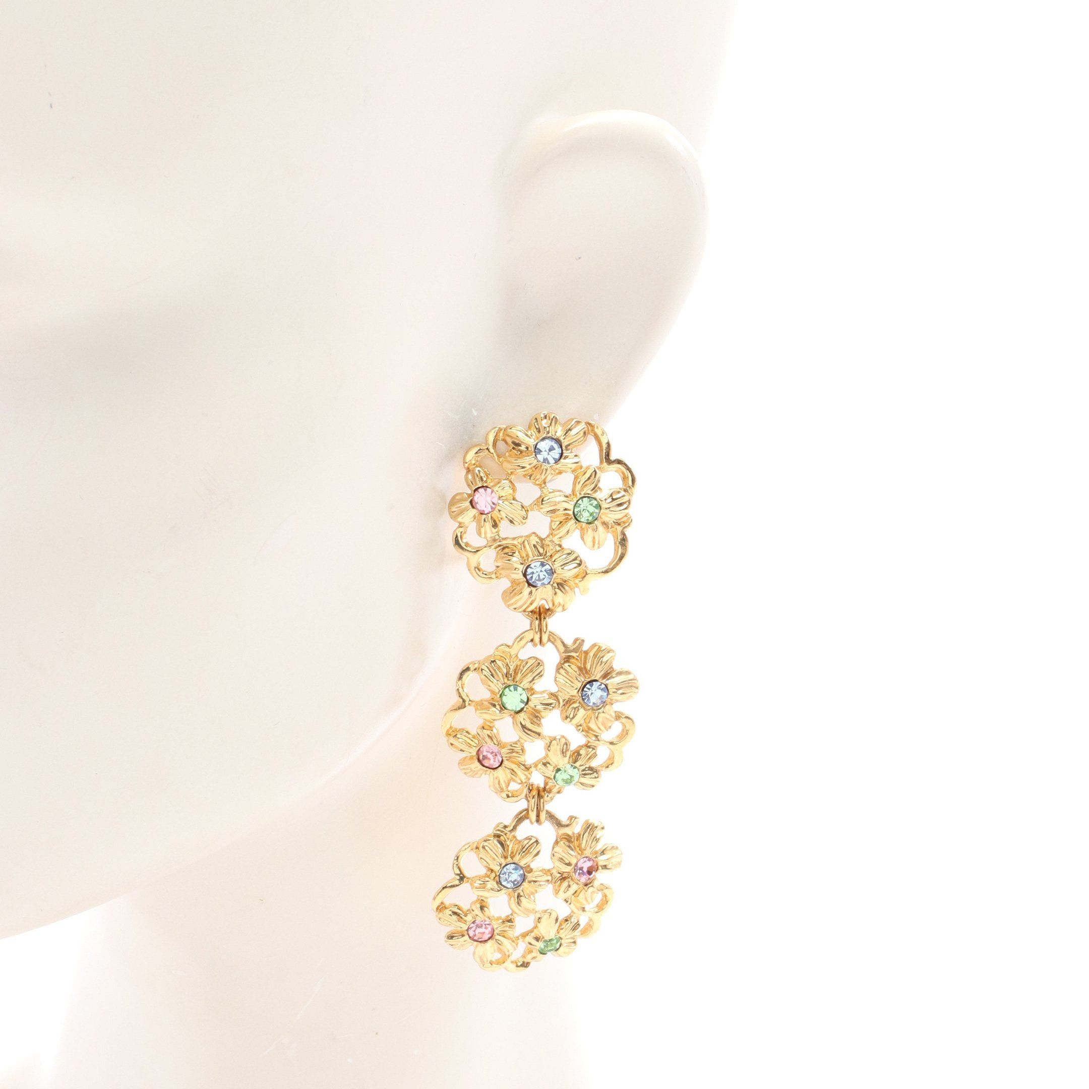 Yves Saint Laurent Yves Saint Laurent Earrings Gp Rhinestone Gold Multicolor Size ONE SIZE - 4 Thumbnail