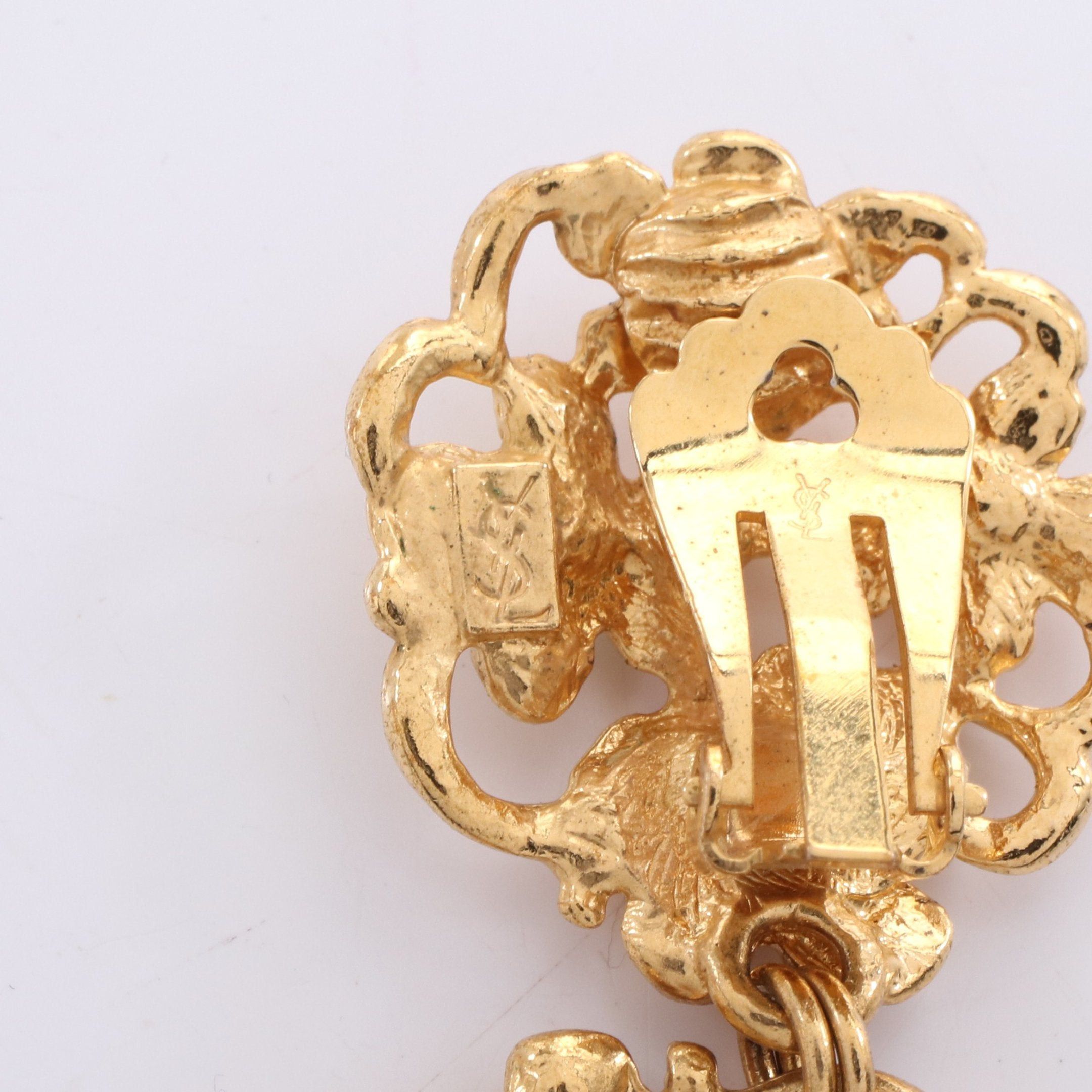 Yves Saint Laurent Yves Saint Laurent Earrings Gp Rhinestone Gold Multicolor Size ONE SIZE - 3 Thumbnail