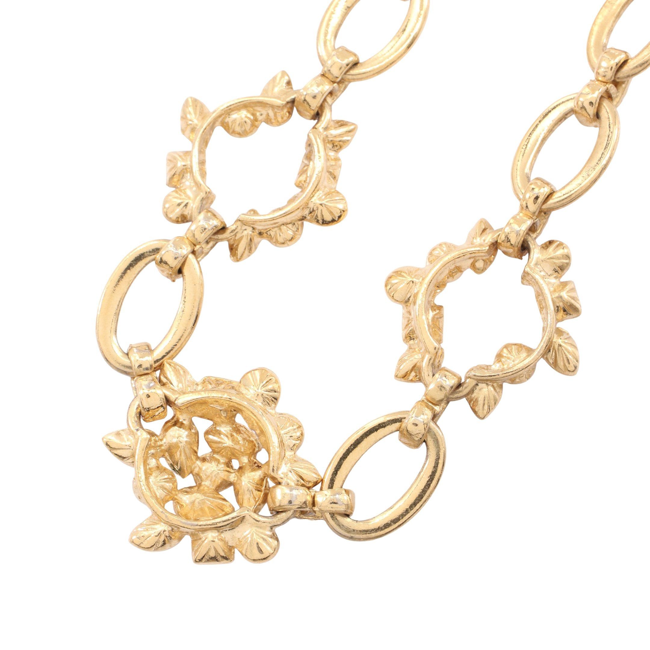 Yves Saint Laurent Yves Saint Laurent Necklace Gp Rhinestone Gold Multicolor Size ONE SIZE - 2 Thumbnail