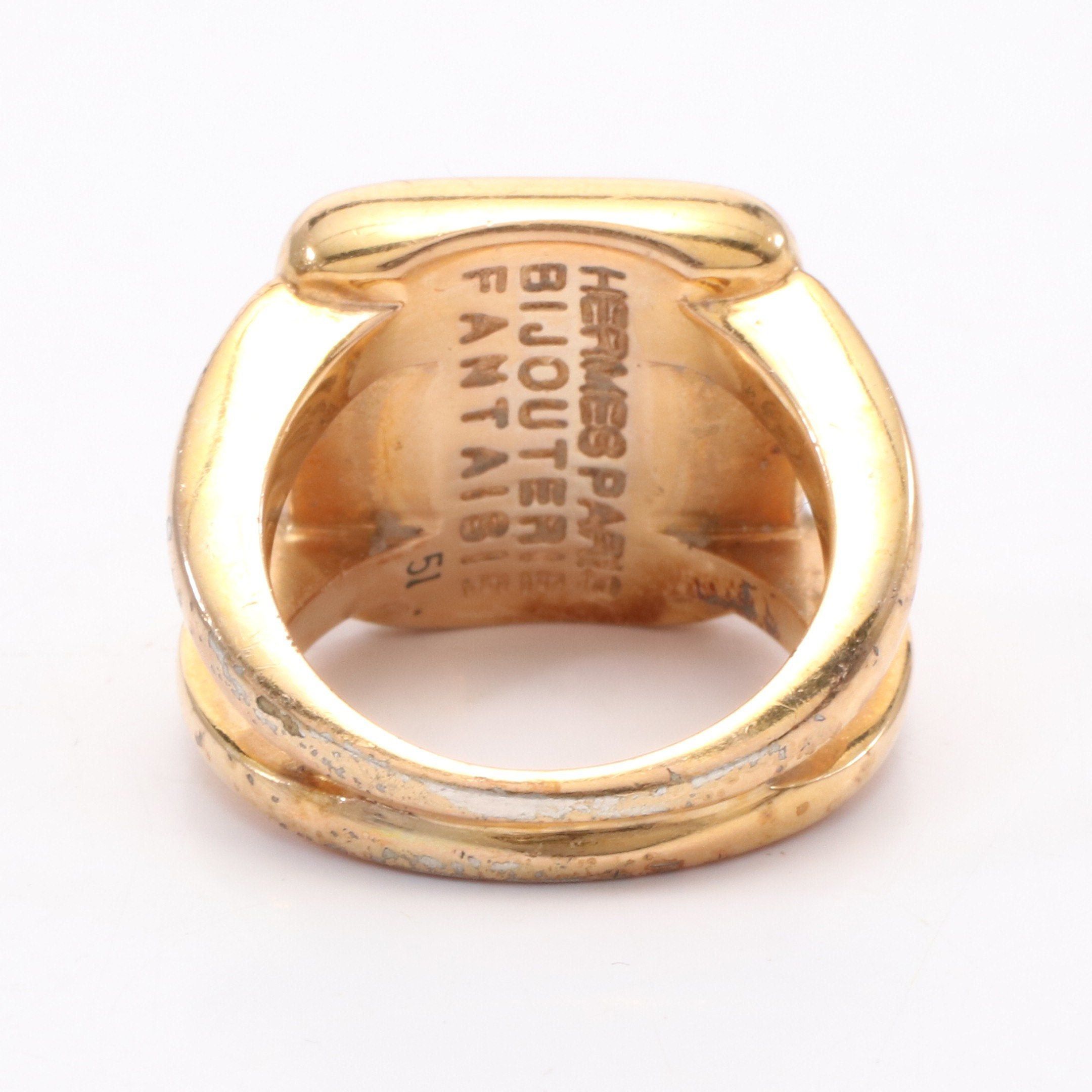 Hermes Hermes Corozo Ring Gp Gold Size ONE SIZE - 3 Thumbnail