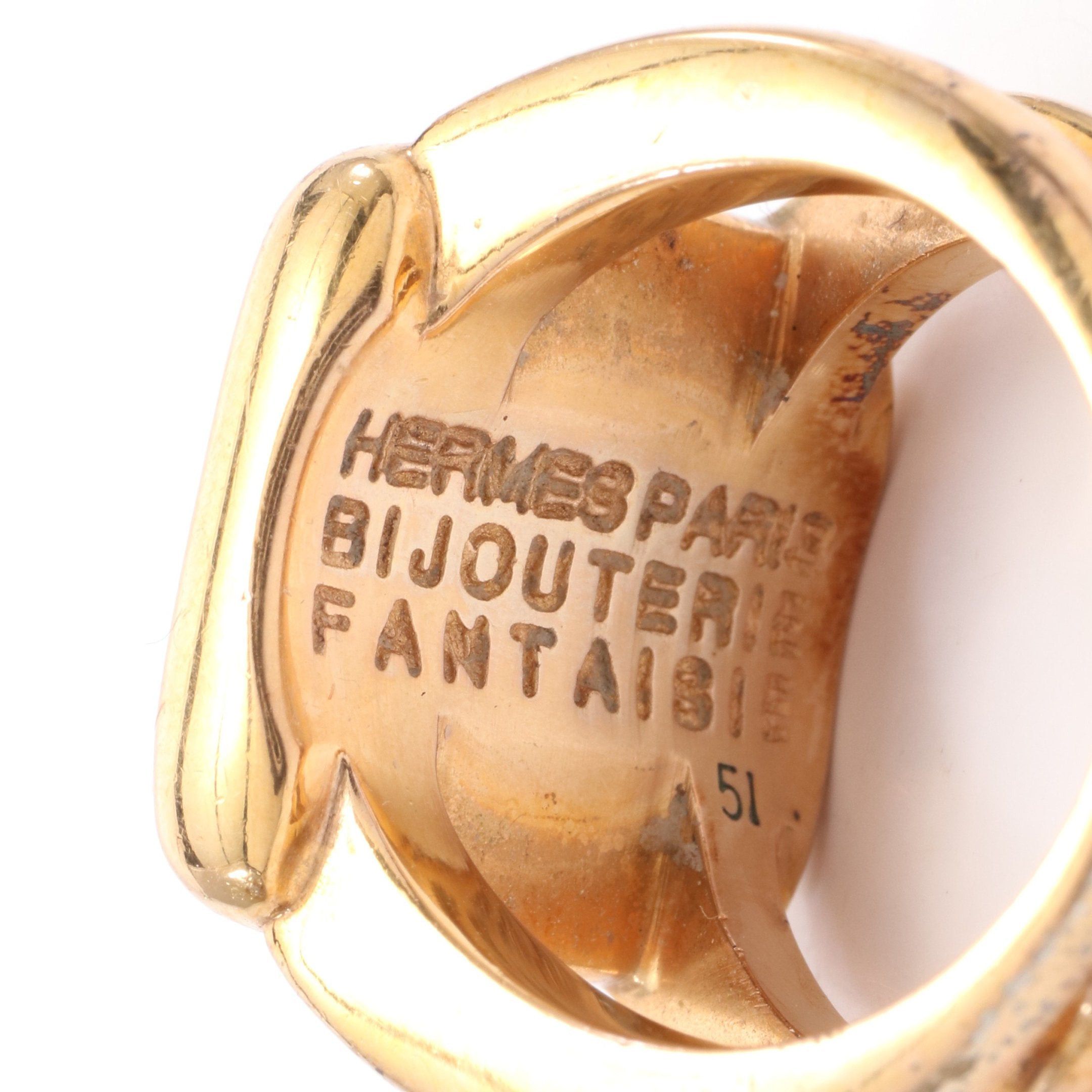 Hermes Hermes Corozo Ring Gp Gold Size ONE SIZE - 4 Thumbnail