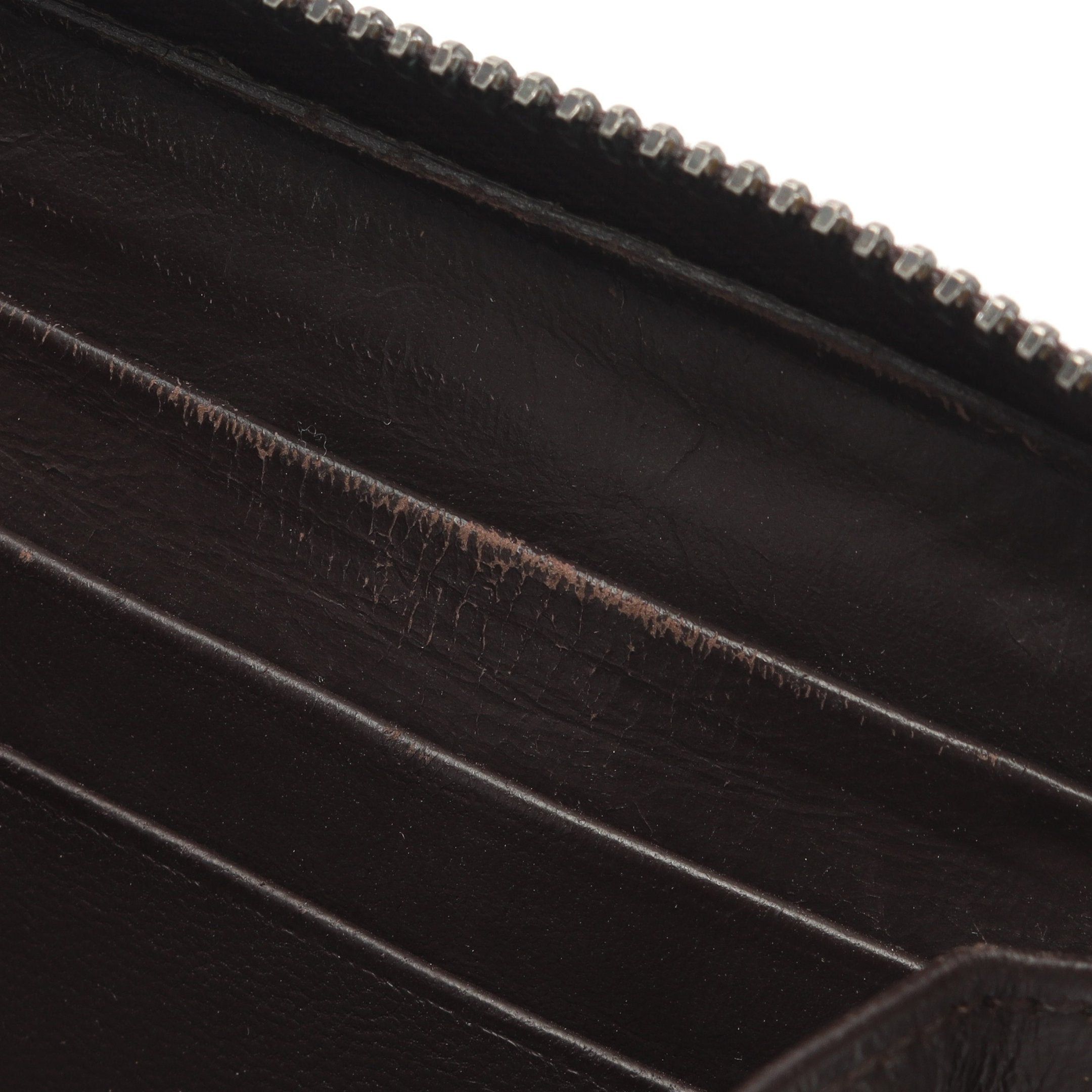 Bottega Veneta Bottega Veneta Intrecciato Round Zipper Long Wallet Leather Dark Brown Size ONE SIZE - 11 Thumbnail
