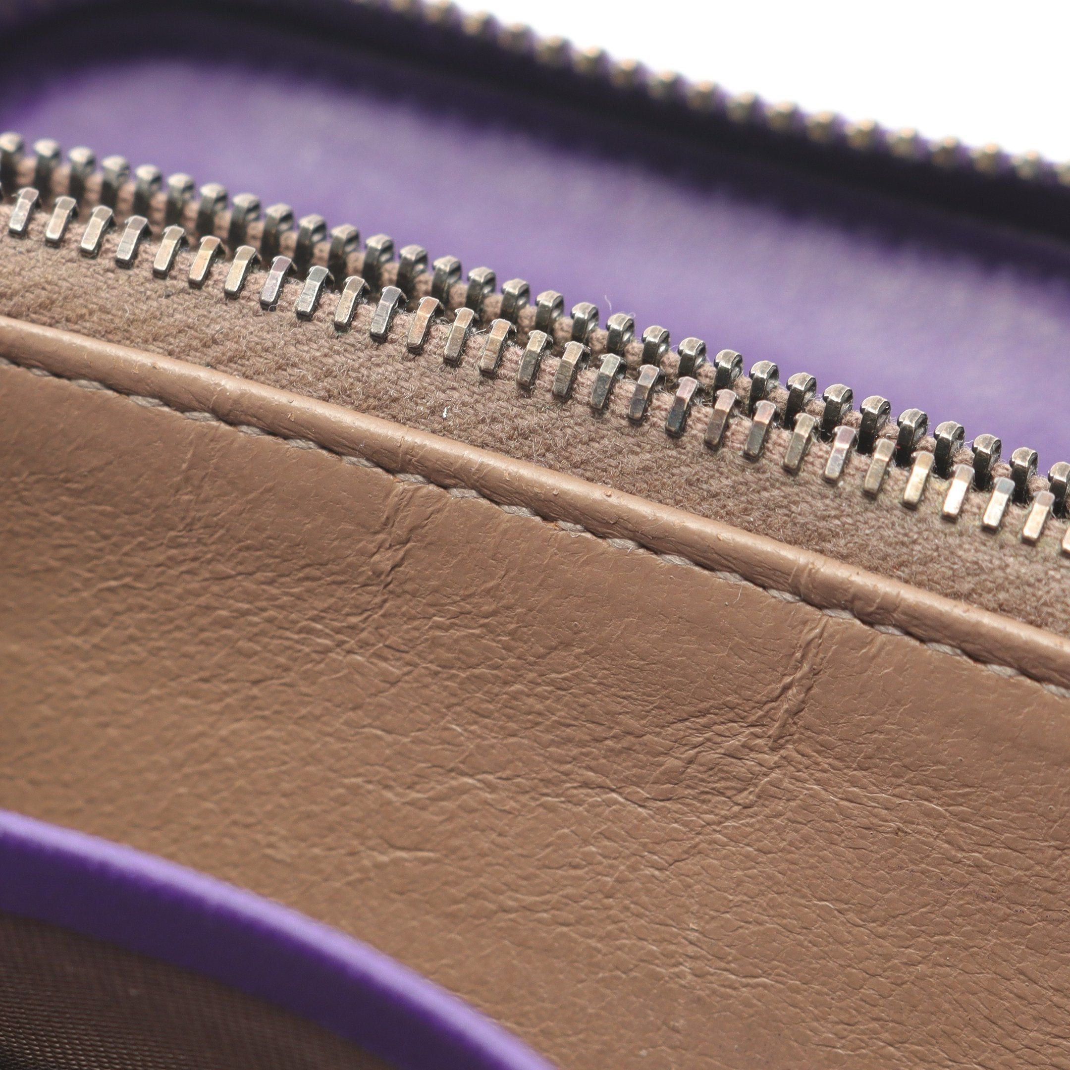 Bottega Veneta Bottega Veneta Intrecciato Round Zipper Long Wallet Leather Purple Size ONE SIZE - 10 Thumbnail