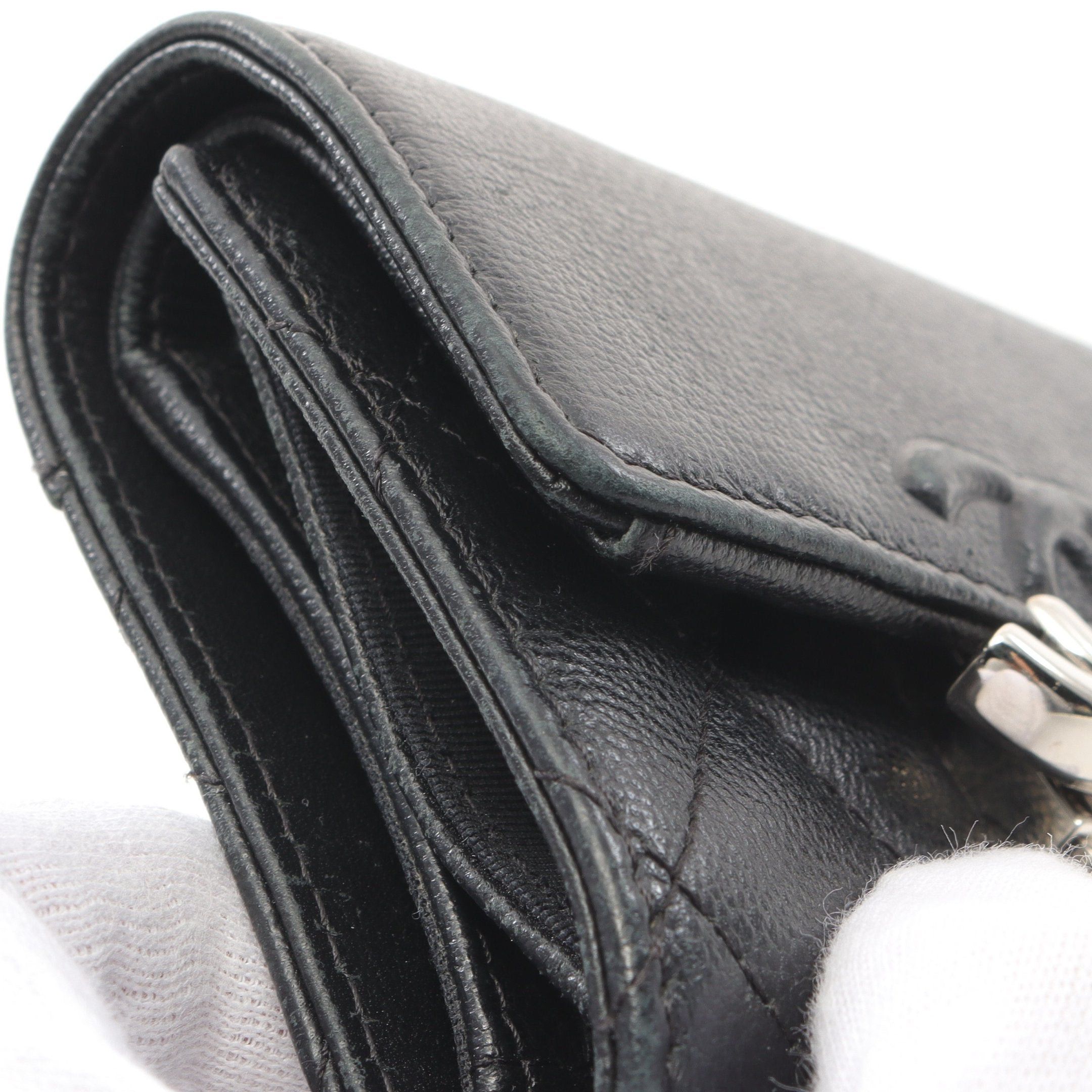 Chanel Chanel Matelasse Coco Mark Small Flap Wallet Trifold Caviar Skin Black Silver Hardware Size ONE SIZE - 11 Thumbnail