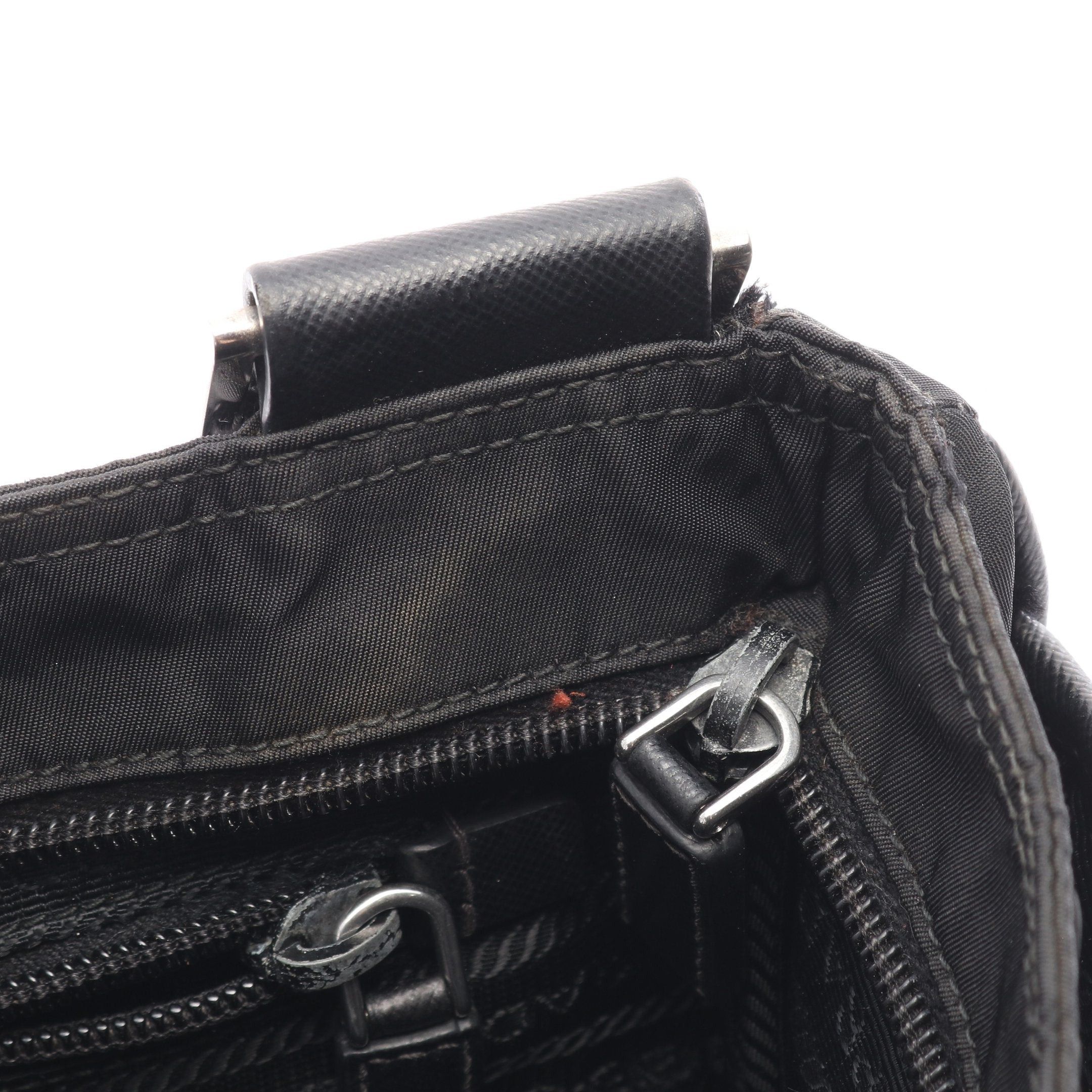 Prada Prada Shoulder Bag Nylon Saffiano Leather Black Size ONE SIZE - 11 Thumbnail