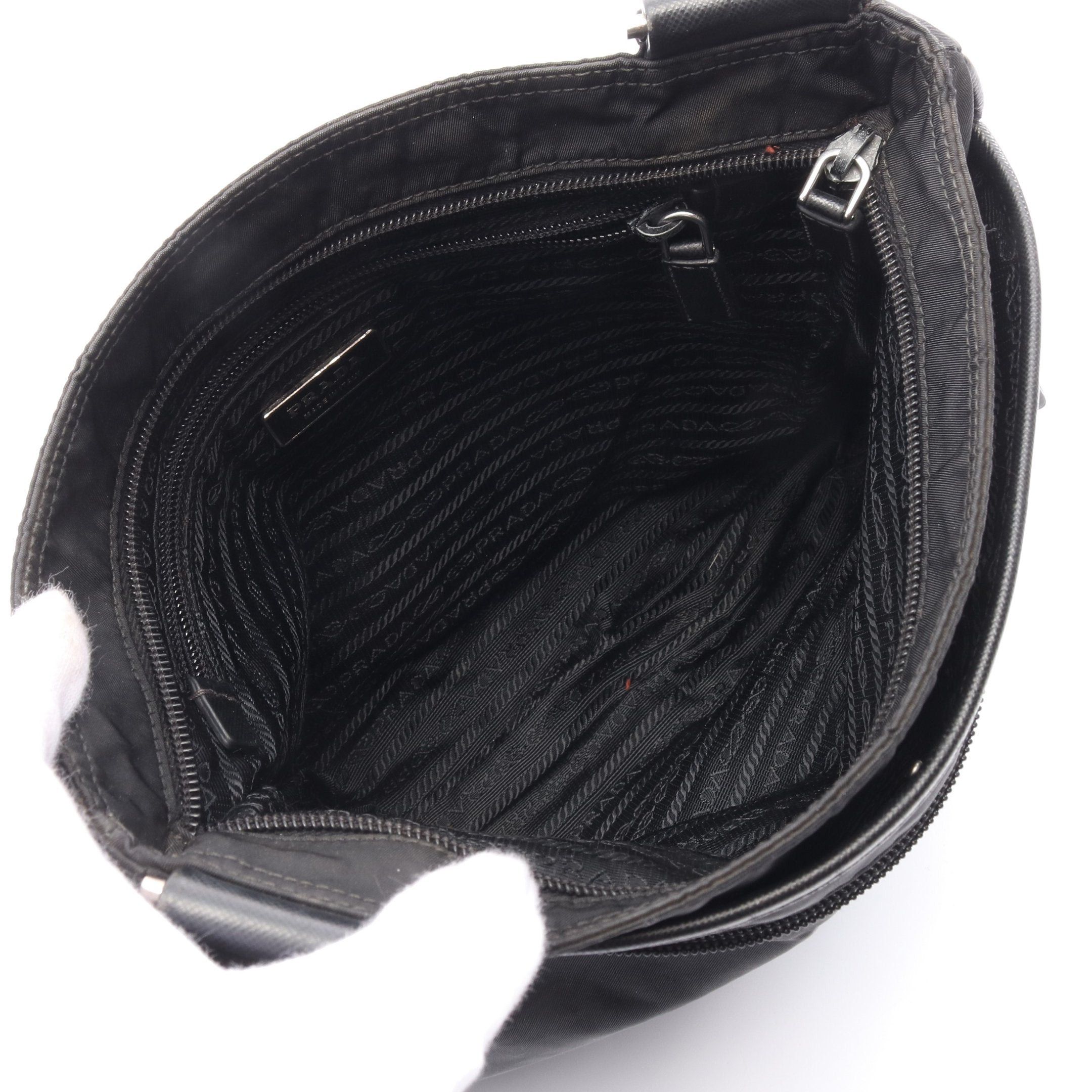 Prada Prada Shoulder Bag Nylon Saffiano Leather Black Size ONE SIZE - 3 Thumbnail