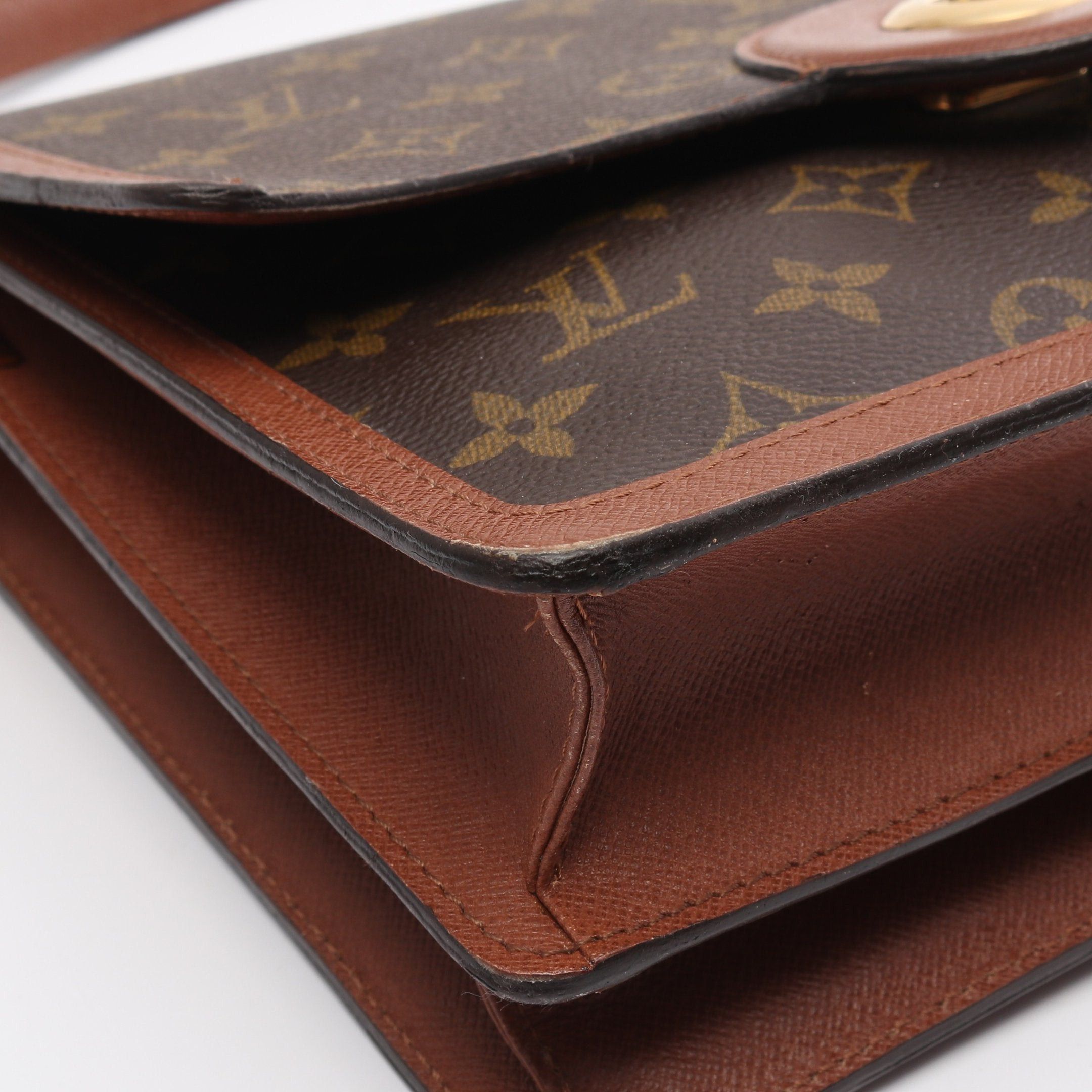 Louis Vuitton Louis Vuitton Raspail Monogram Shoulder Bag Leather Brown Size ONE SIZE - 6 Thumbnail