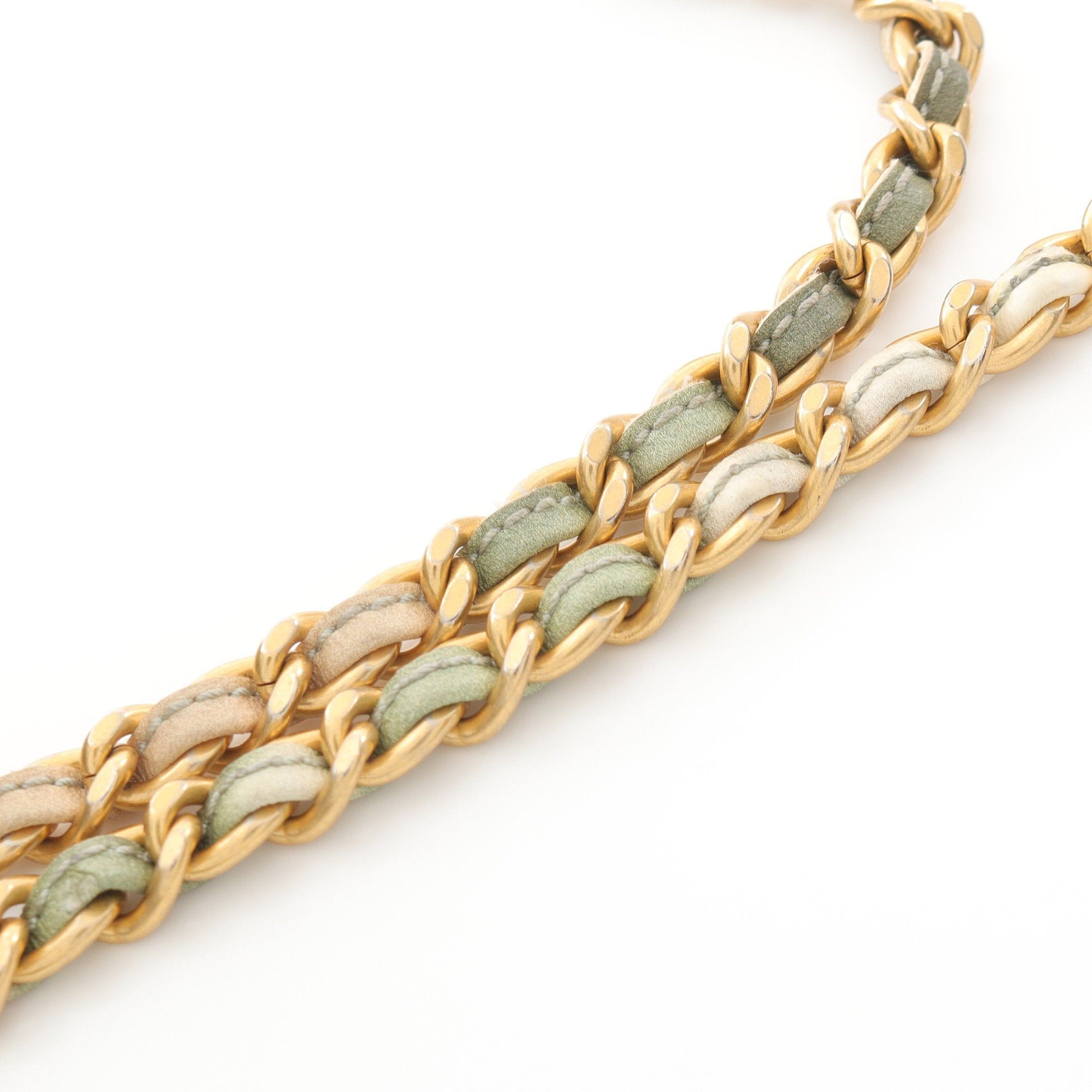 Chanel Chanel Chevron V-Stitch Chain Shoulder Bag Lambskin Khaki Green Gold Hardware Size ONE SIZE - 10 Thumbnail