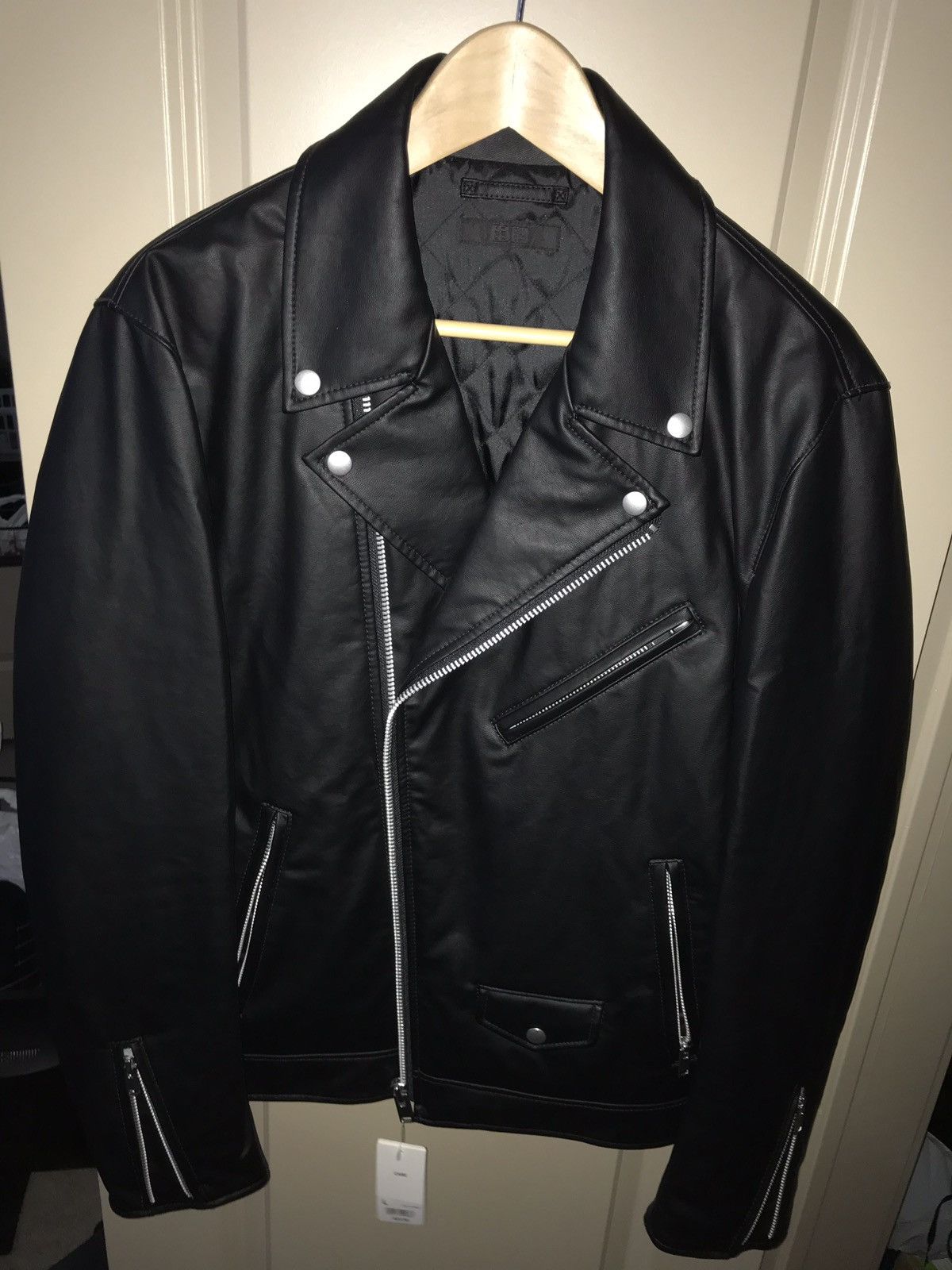 Uniqlo Double Rider FAUX Leather Jacket | Grailed