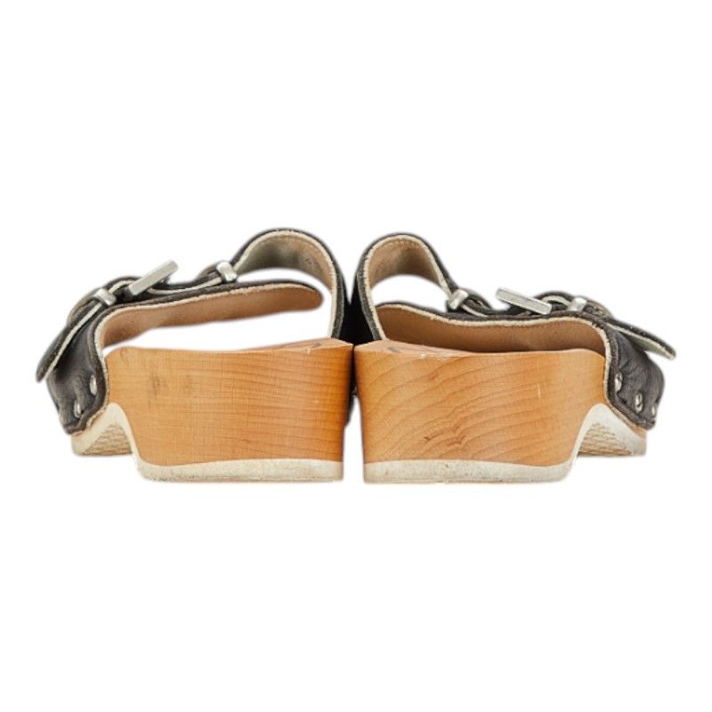 Burberry Burberry Burberry Nova Check Wood Leather Sandals Leather Other Size ONE SIZE - 3 Thumbnail