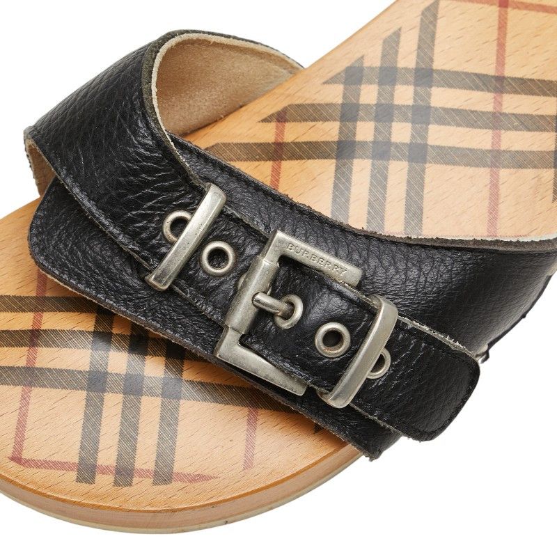 Burberry Burberry Burberry Nova Check Wood Leather Sandals Leather Other Size ONE SIZE - 12 Thumbnail