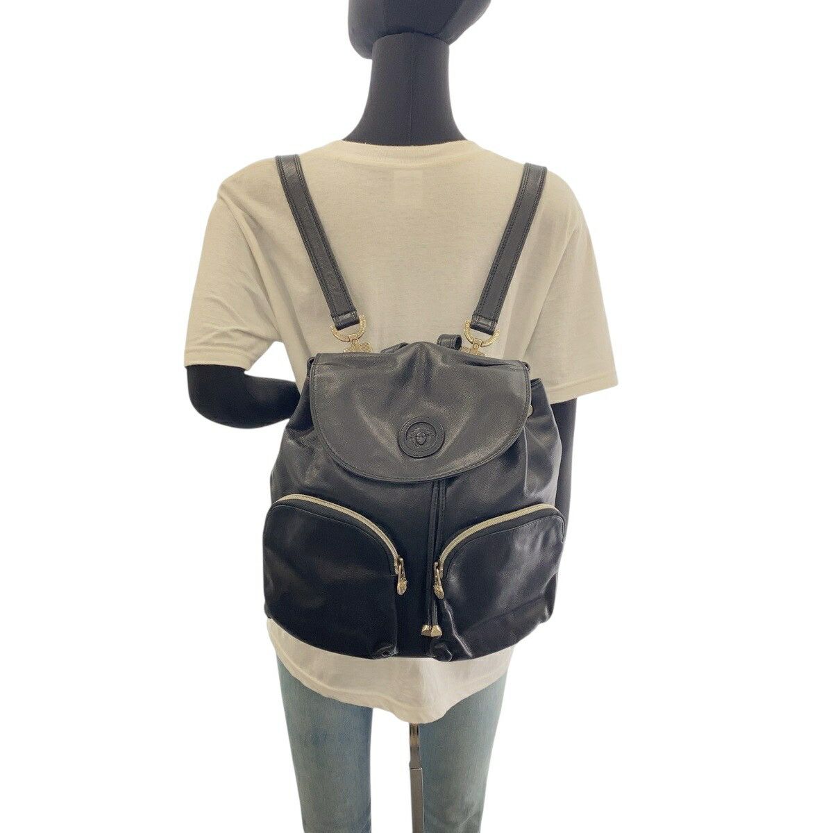 Versace Versace Versace Leather Medusa Backpack Leather Backpack DUTY FREE for USA Size ONE SIZE - 8 Thumbnail